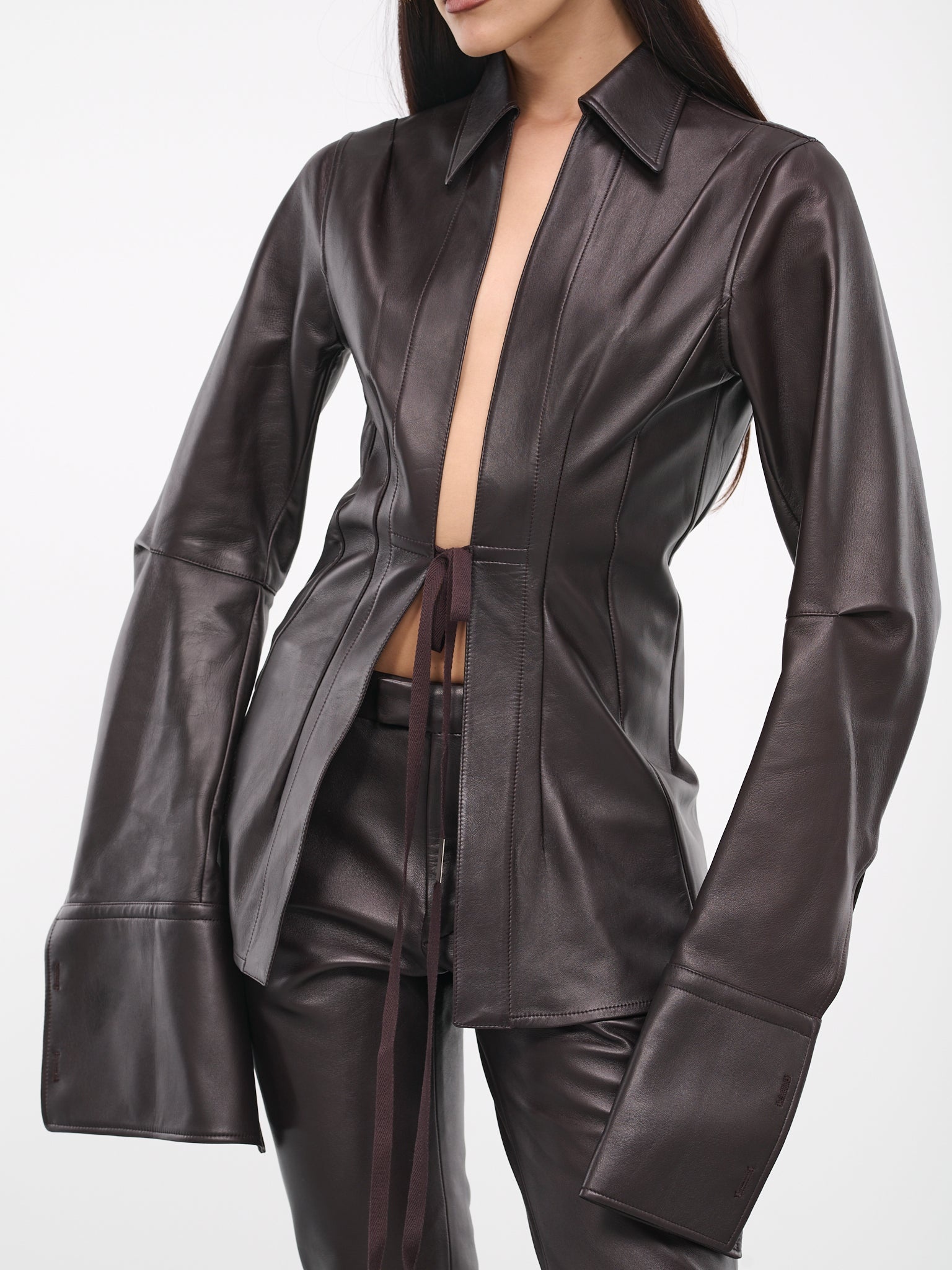 Tシャツ・カットソー Ann Demeulemeester LINSEY OPEN FRONT FITTED SHIRT Ann Demeulemeester Linsey Open Front Fitted Shirt | REVERSIBLE