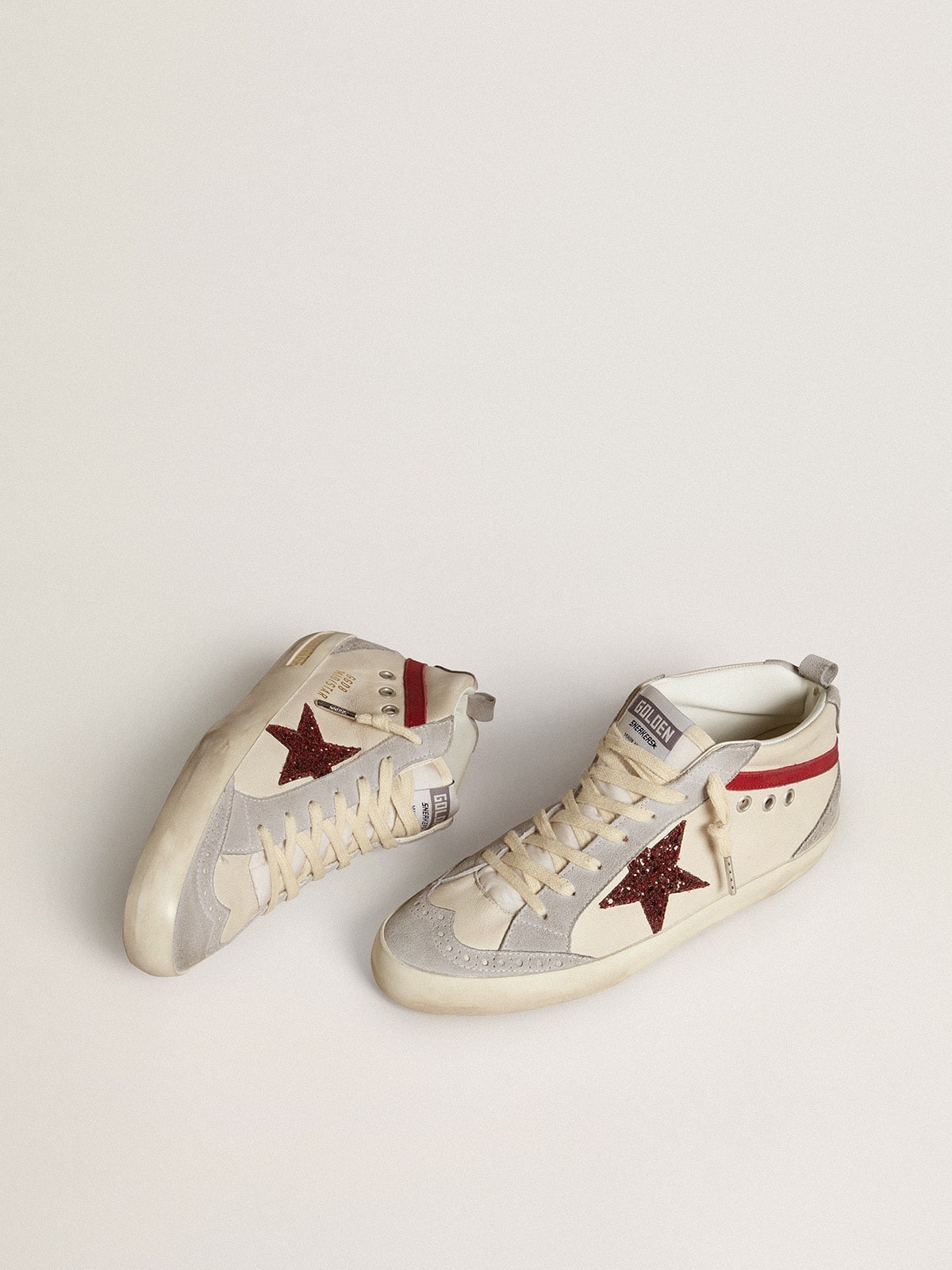 Women’s Mid Star in leather with glitter star and red nubuck flash - 2