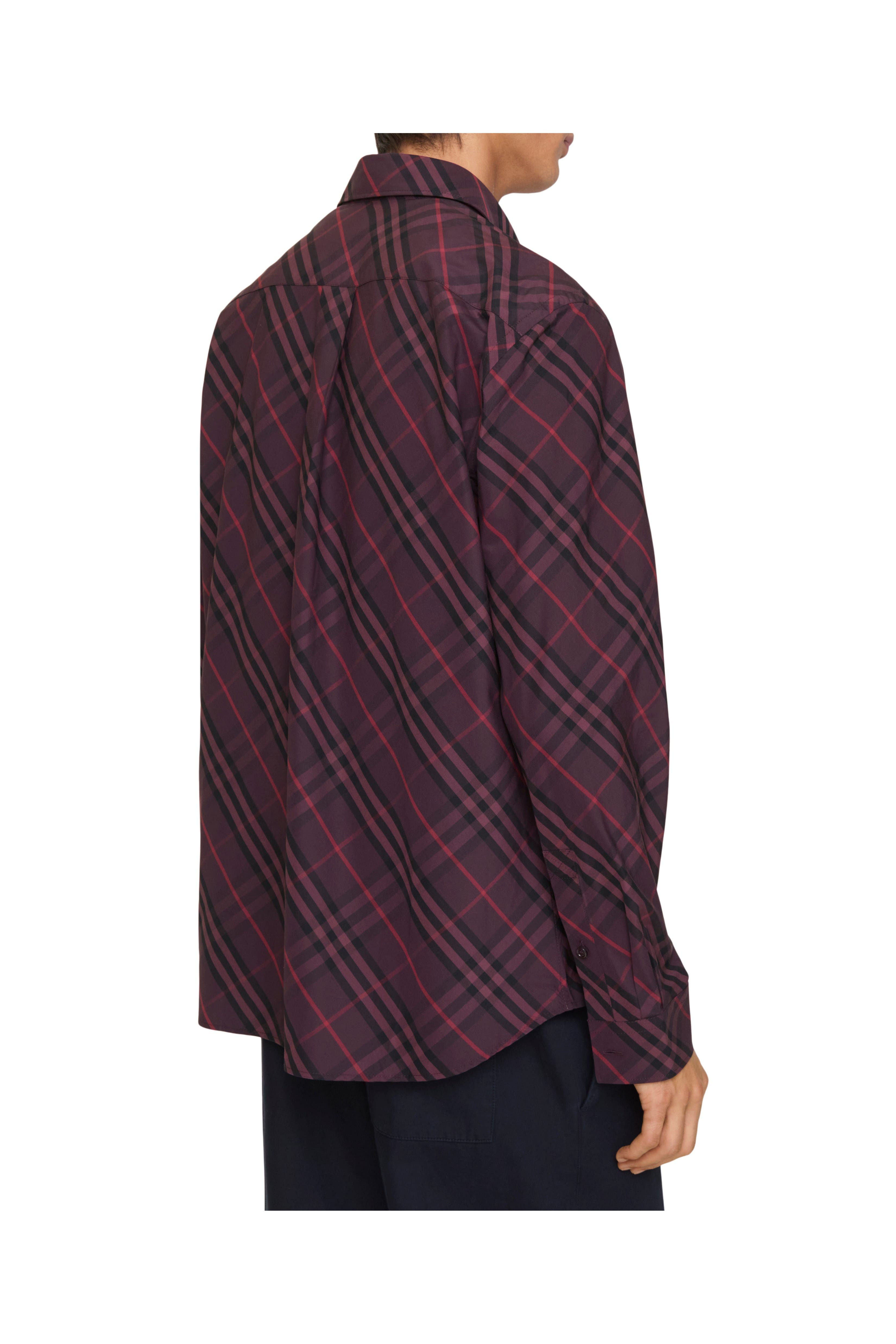 burberry Check Cotton Shirt in Hyacinth Blue at Nordstrom - 8