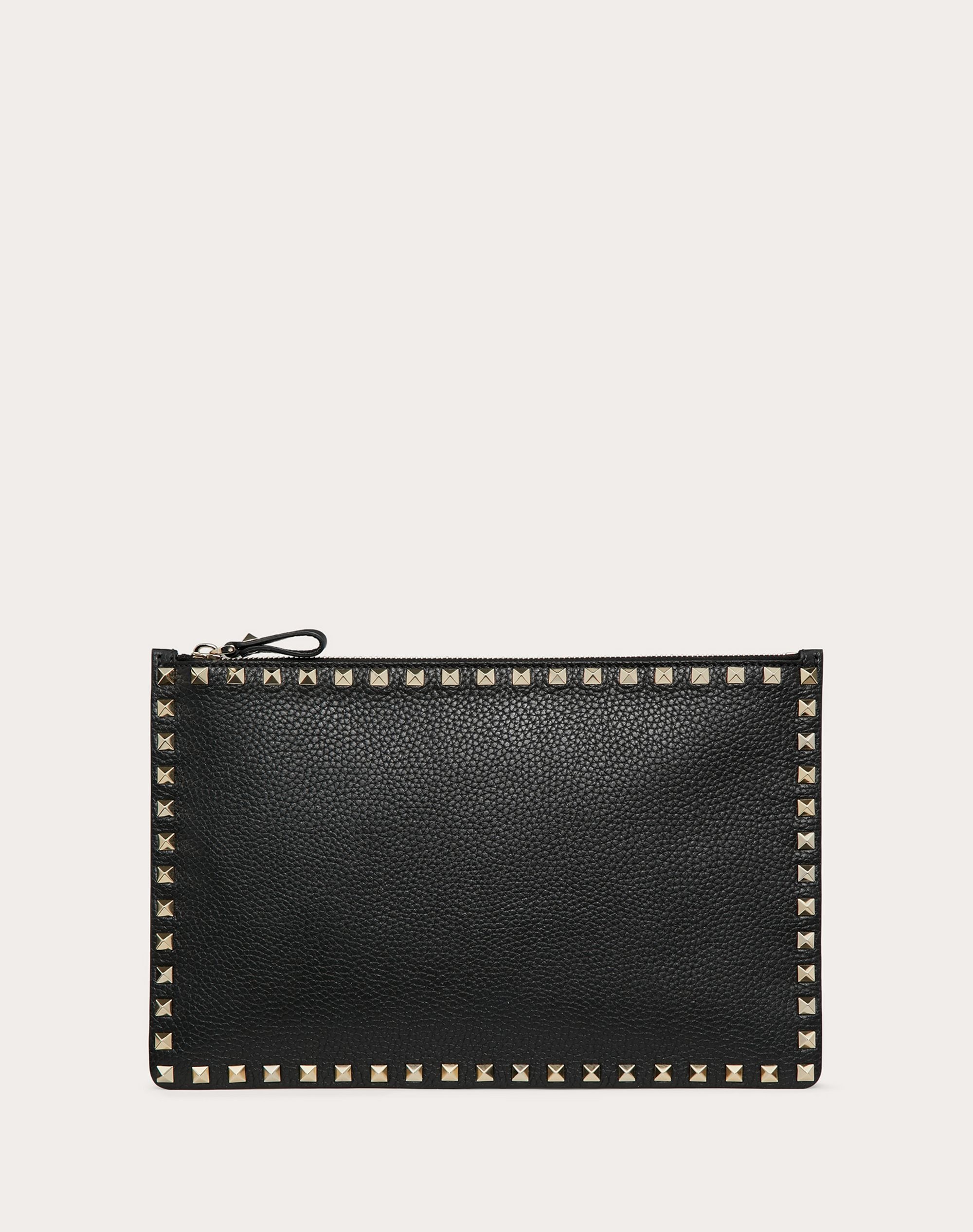 Rockstud Grainy Calfskin Pouch - 1