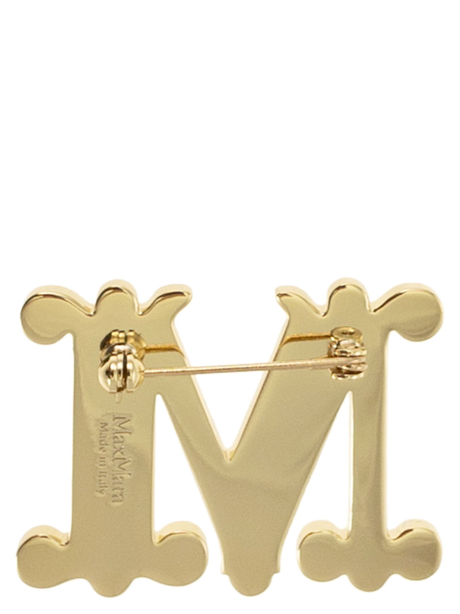 Maxmara Women Bath2 - Monogram Brooch With Crystals - 2
