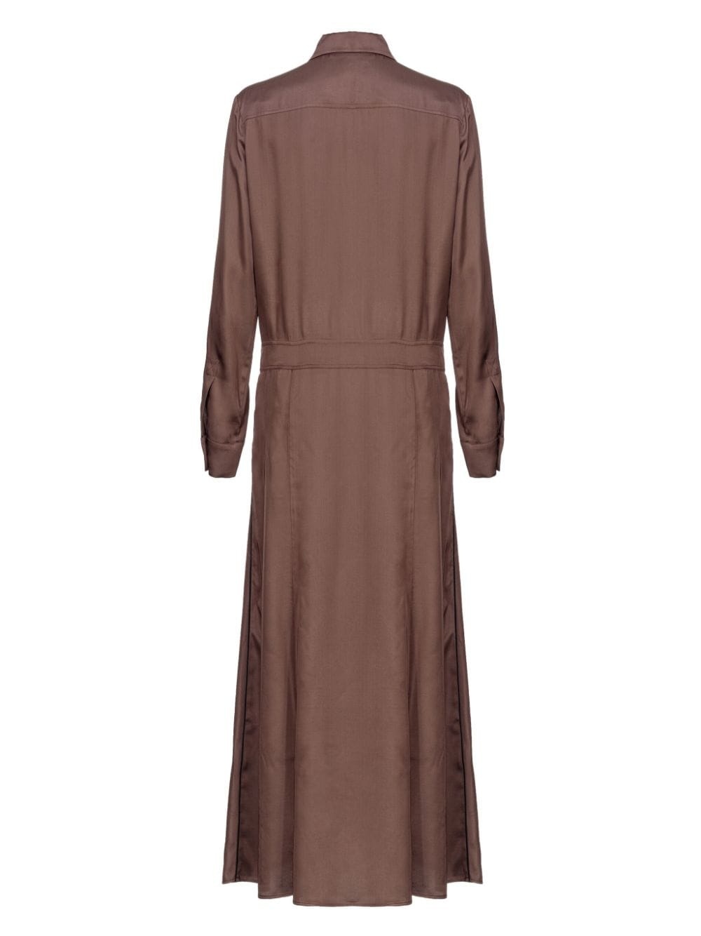 long-sleeve satin maxi dress - 2