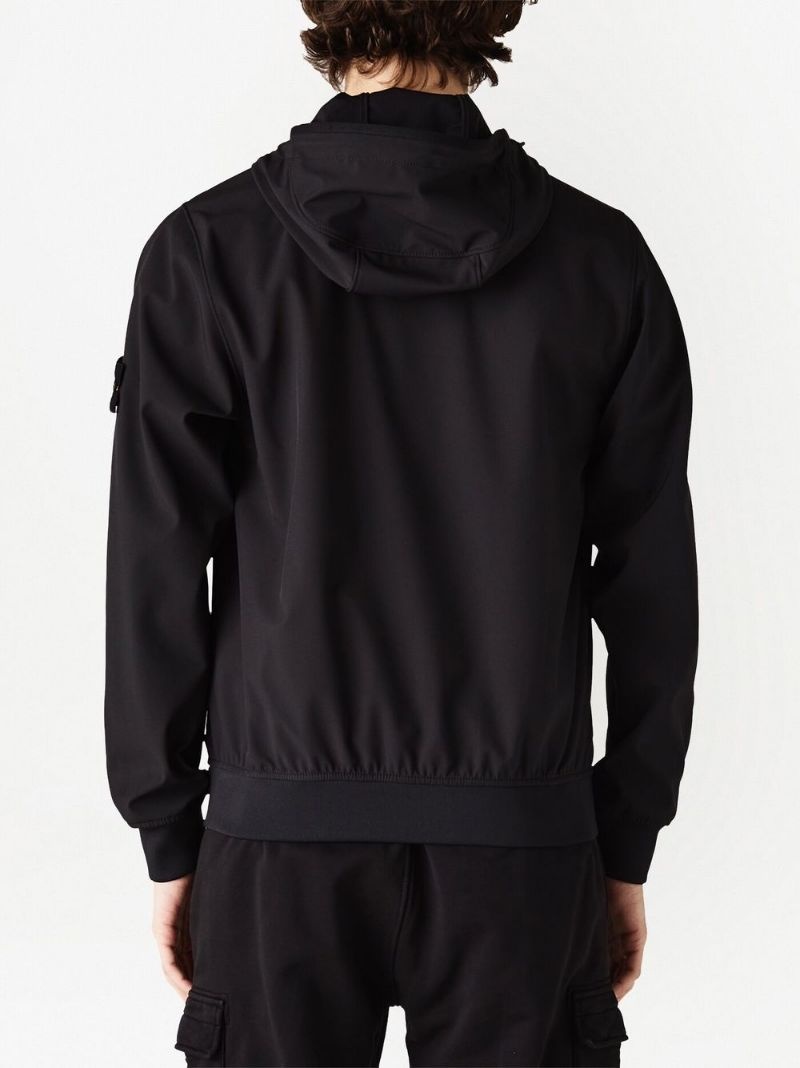 logo-patch hooded jacket - 3