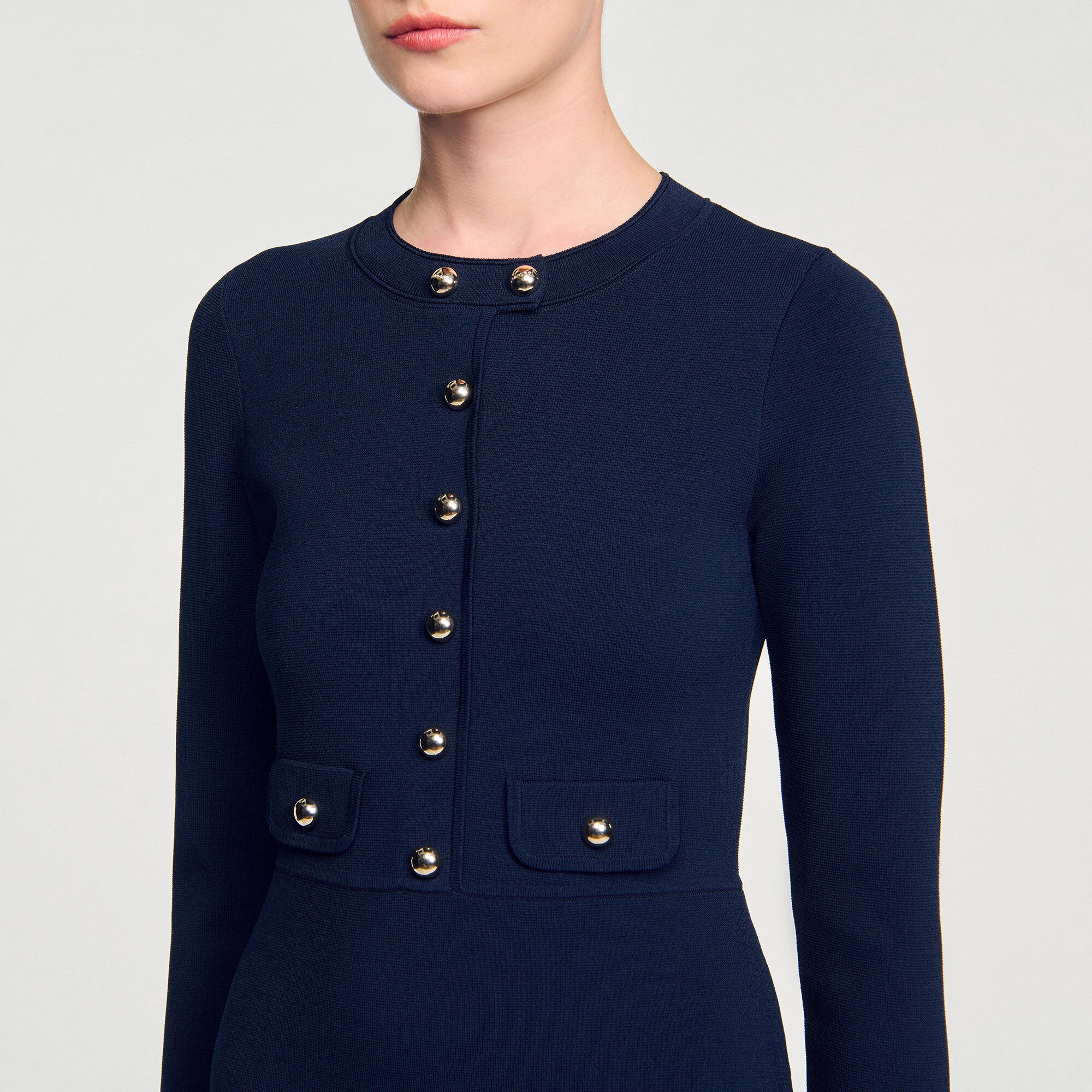 MINI BUTTON-UP KNIT DRESS - 3