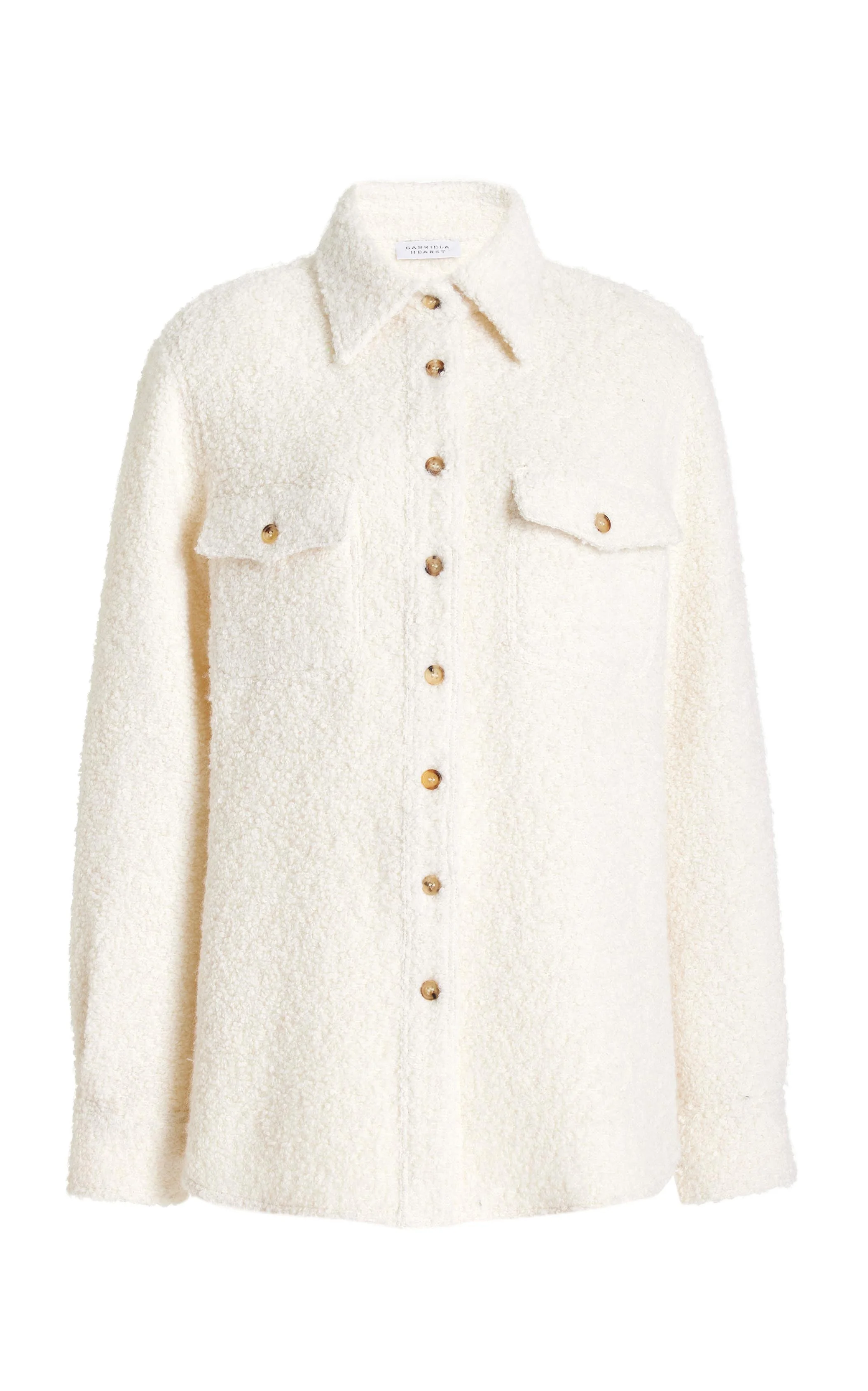 John Austin Shirt in Ivory Recycled Cashmere Boucle - 1