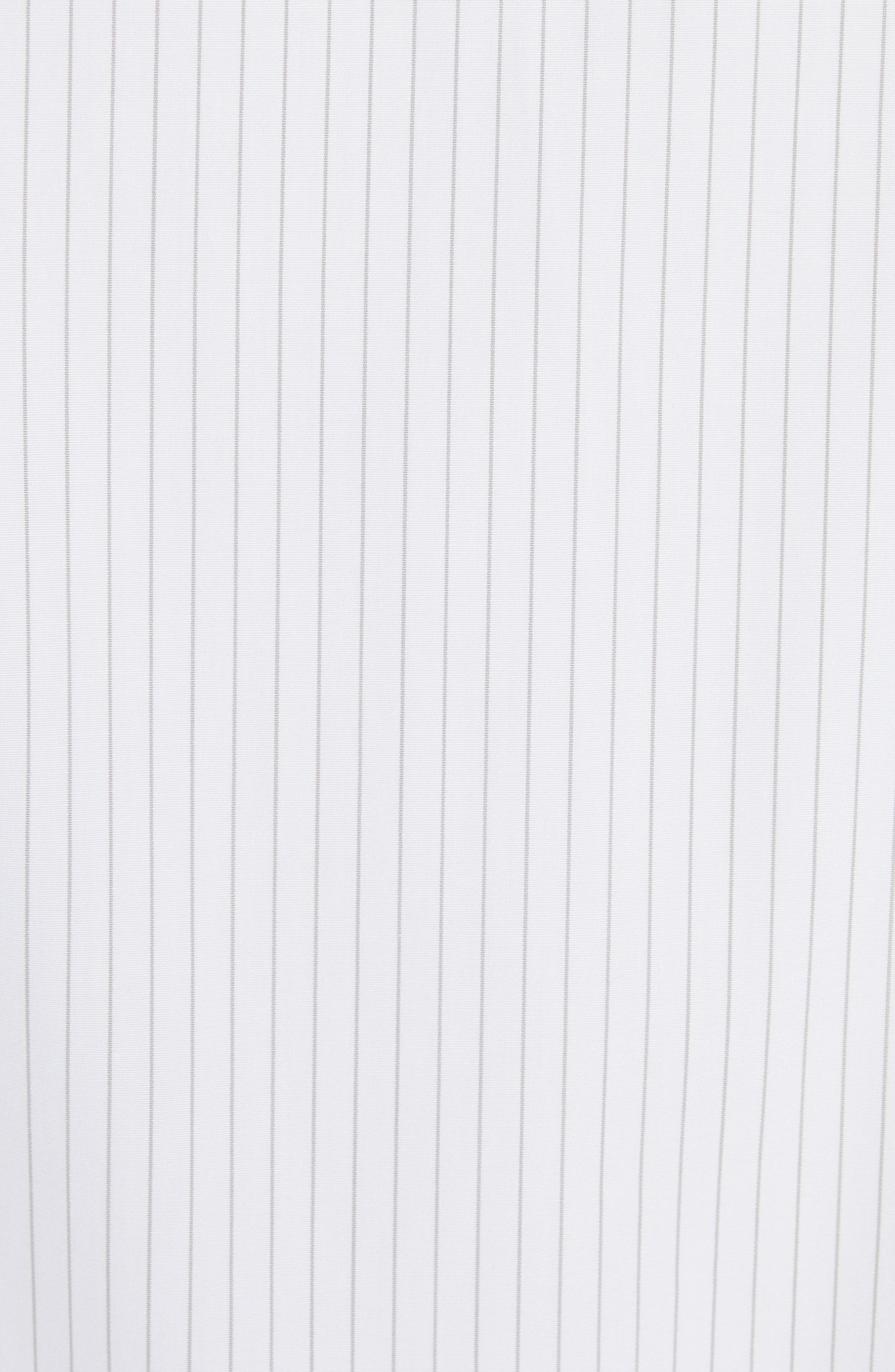 Bottega Veneta Narrow Pinstripe Button-Up Oxford Shirt in White/Grey at Nordstrom - 6