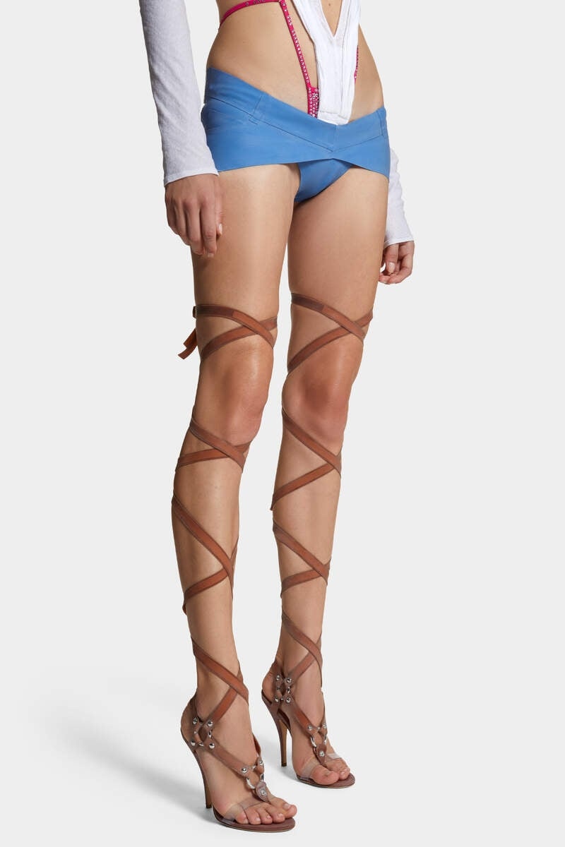 BONDAGE THIGH-HIGH HEELED SANDALS - 6