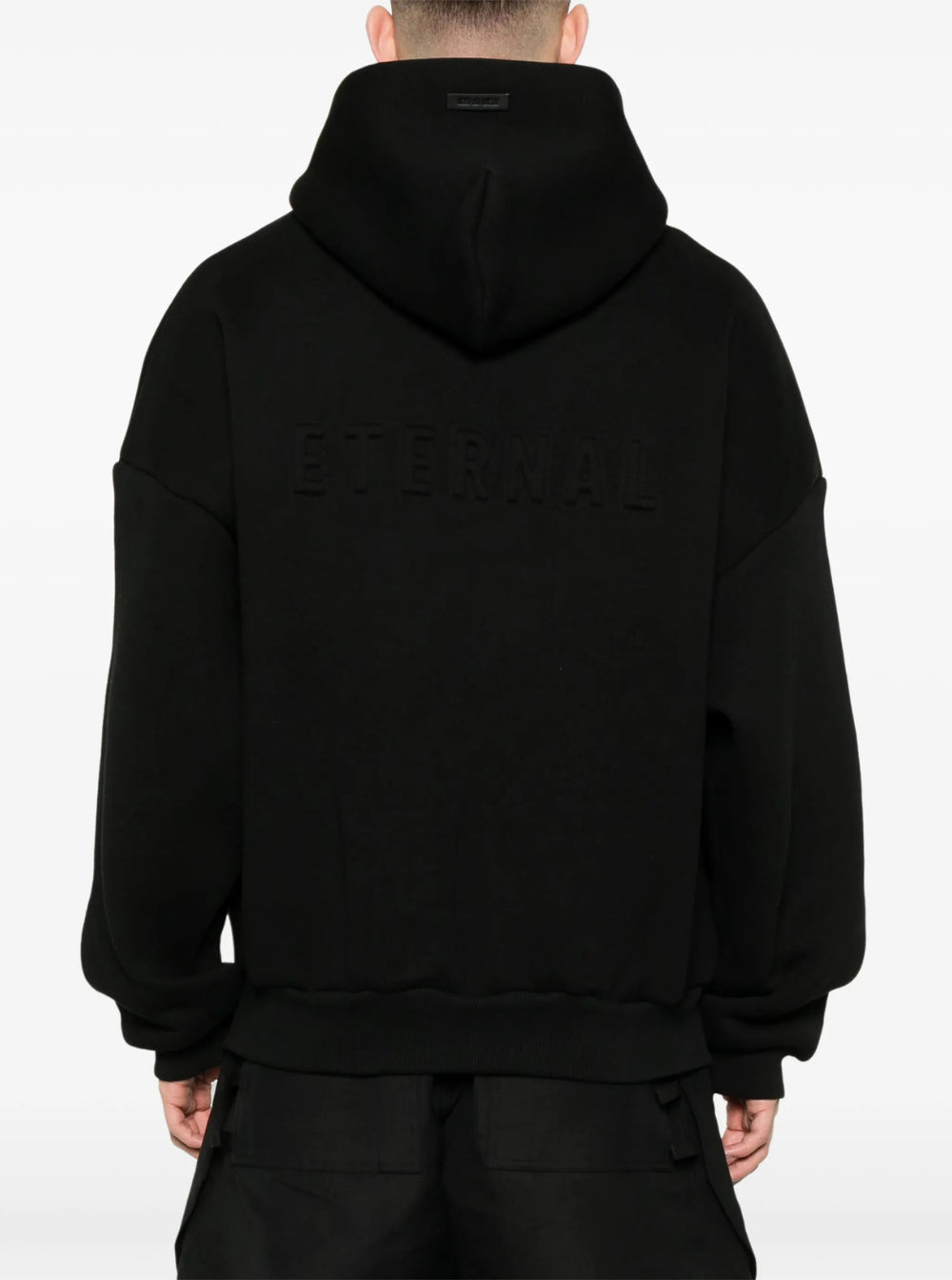 Fear Of God Men Black Hoodie With Zip Closure And Eternal Writing On The Back In Cotton Blend Man - 5