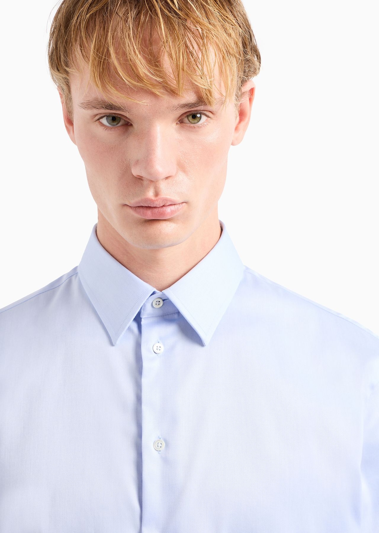 Modern-fit, stretch-cotton, non-iron shirt with a stiff collar - 5