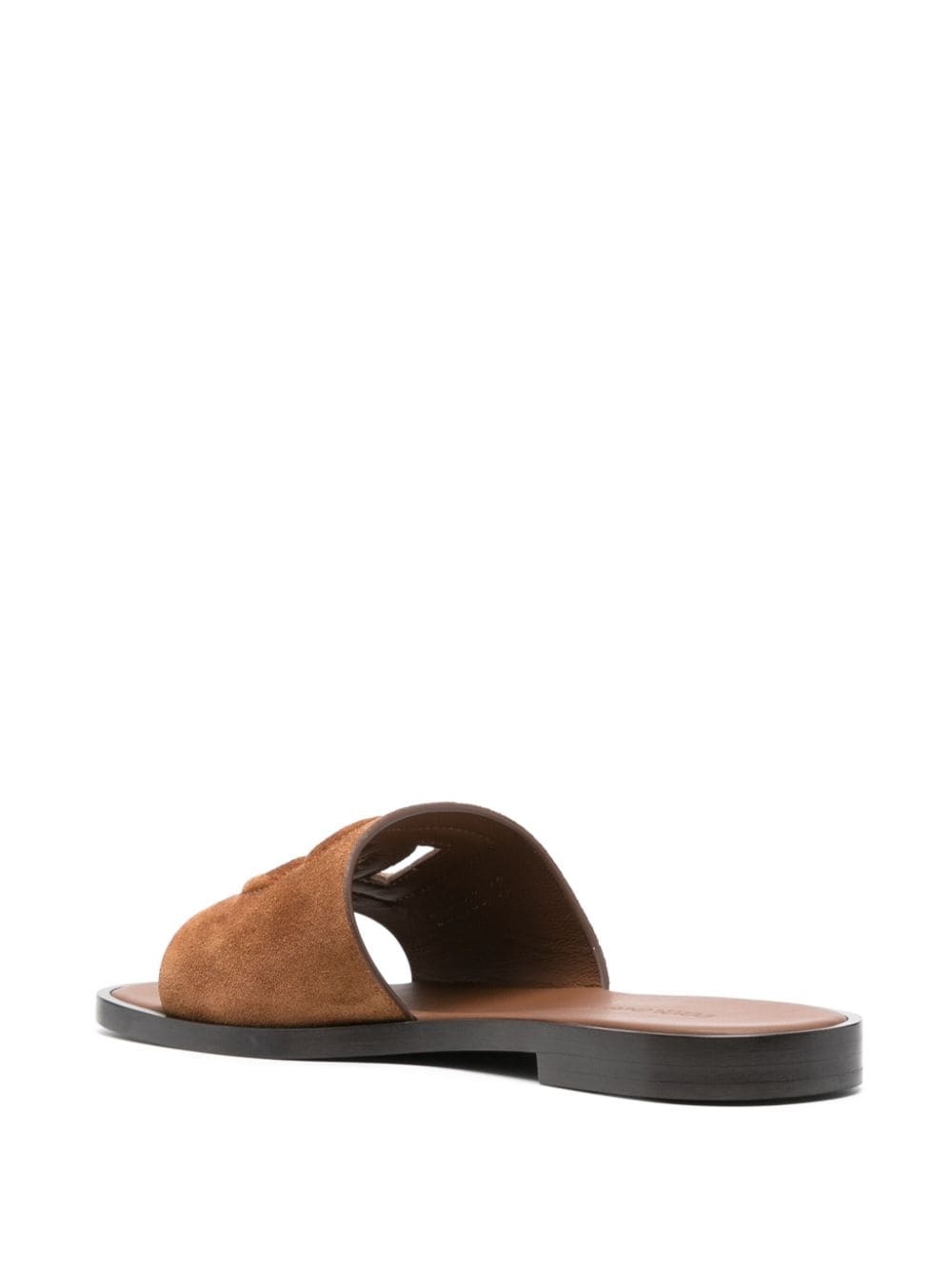 cut-out-logo suede sandals - 3