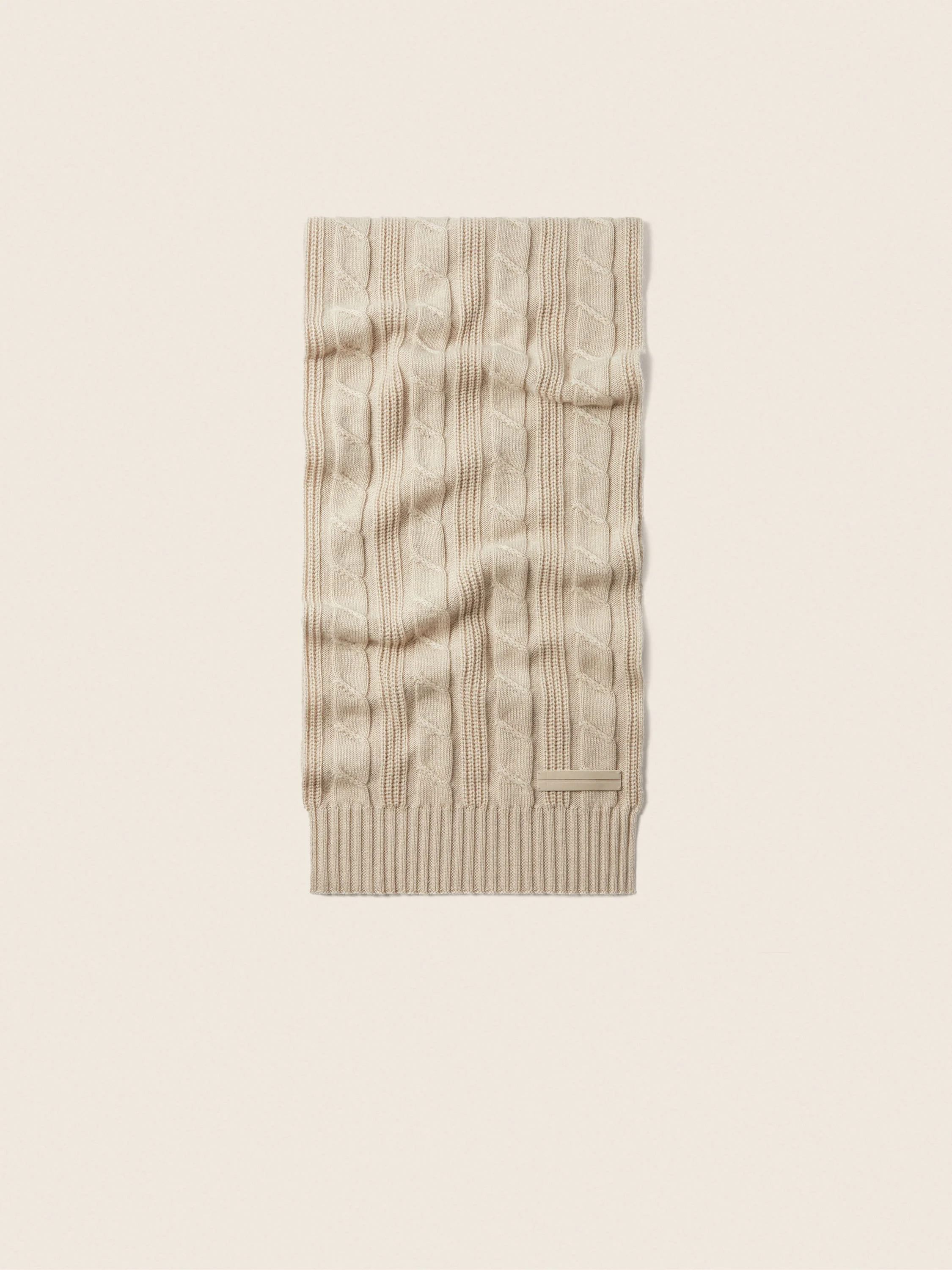 CREAM WHITE MÉLANGE OASI CASHMERE SCARF - 1