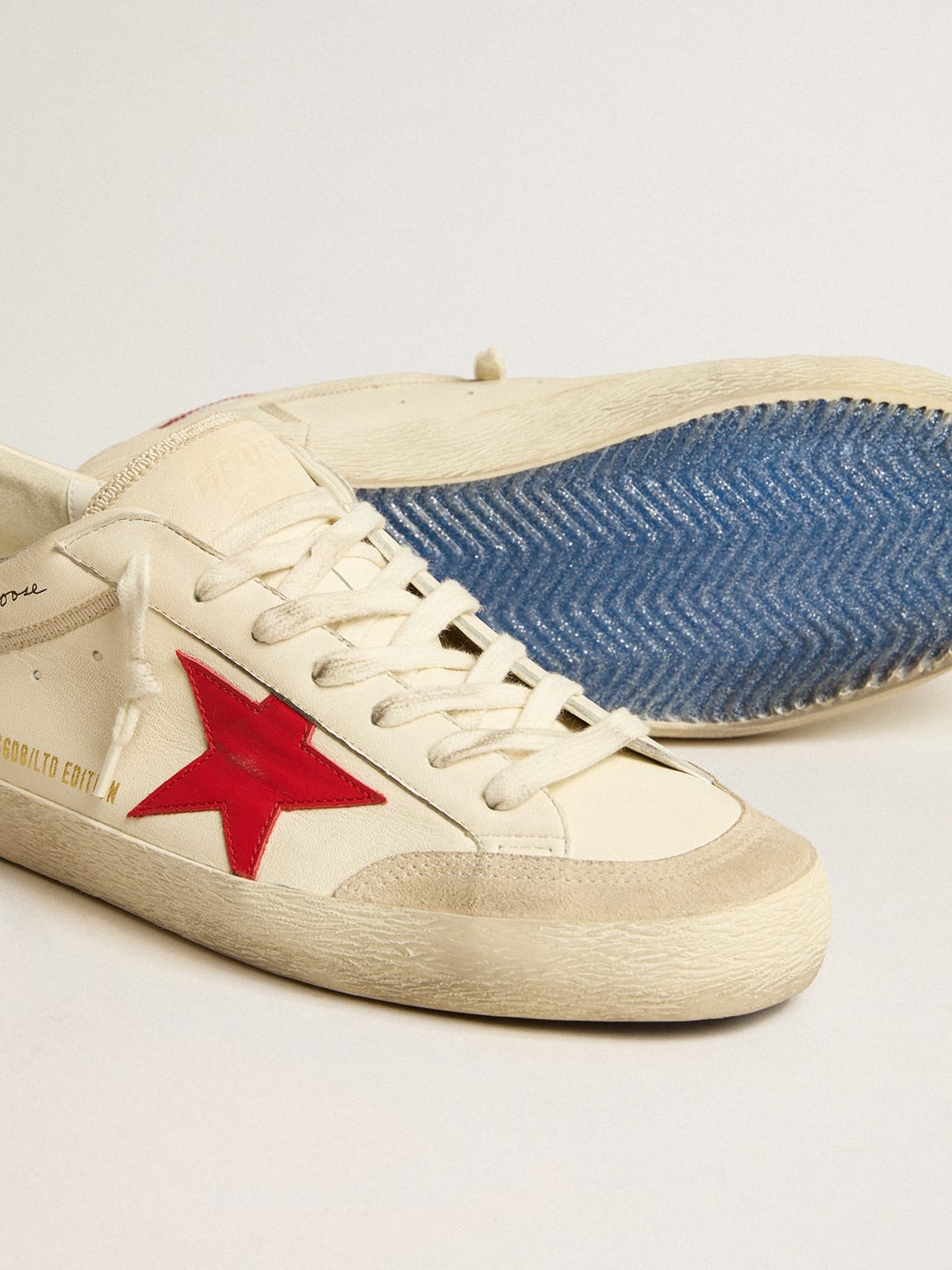 Super-Star LTD in nappa with red leather star and pearl suede toe - 3