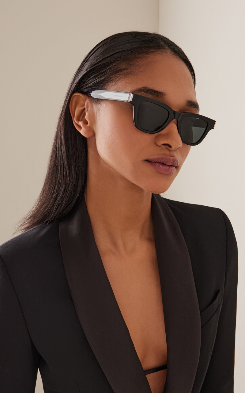 SAINT LAURENT Wellington Acetate Sunglasses black outlook