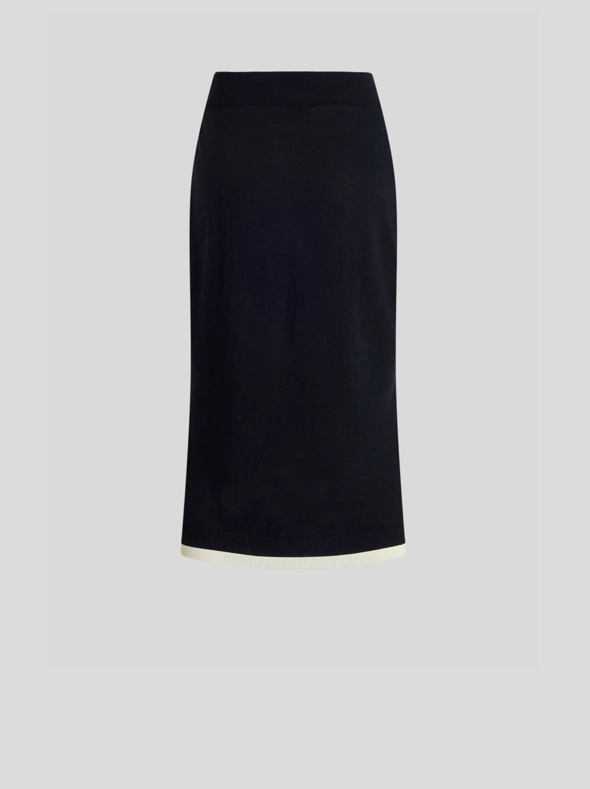 KNIT SKIRT WITH SILK INSERT - 5