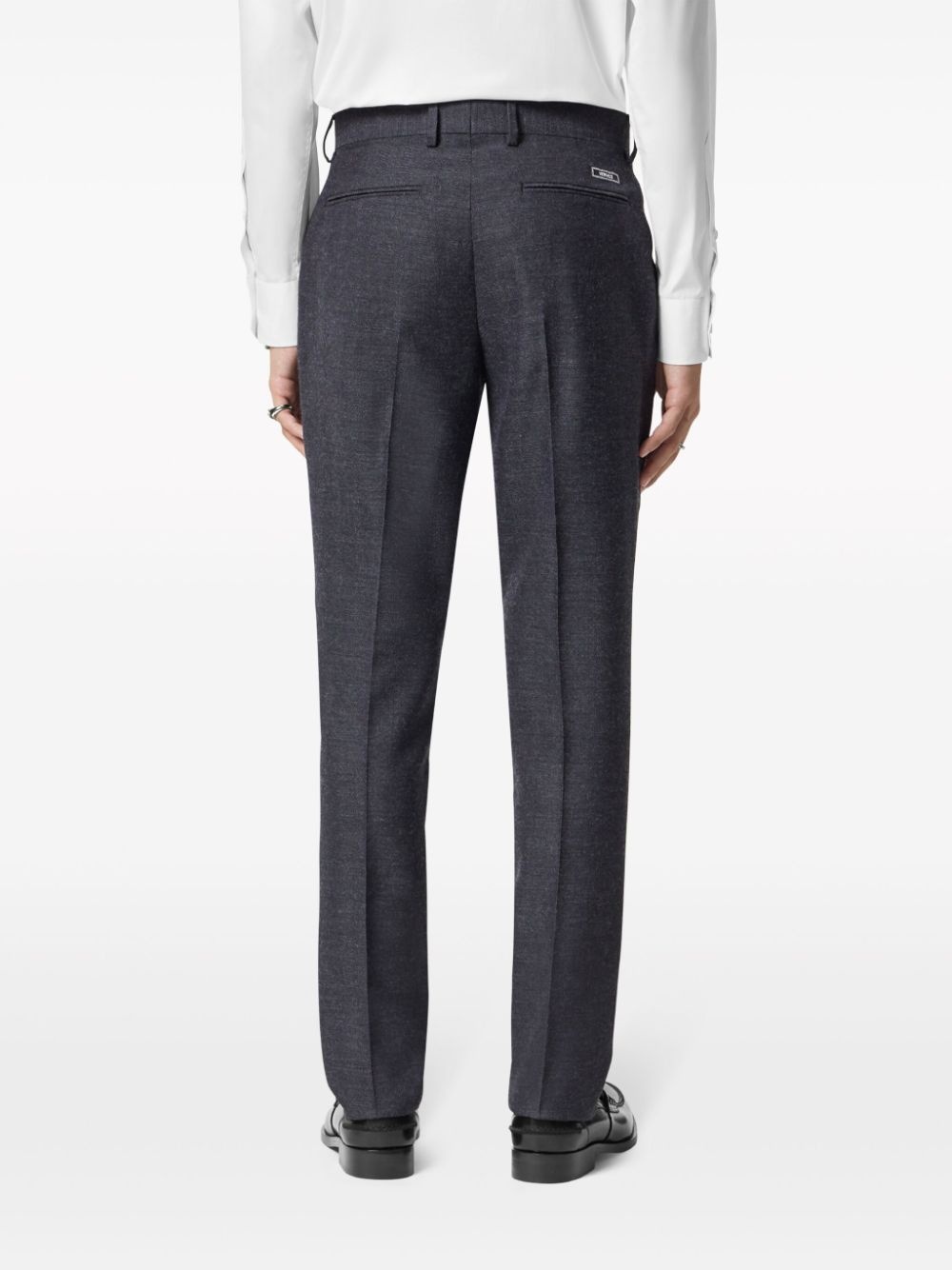 pressed-crease cotton tailored trousers - 3