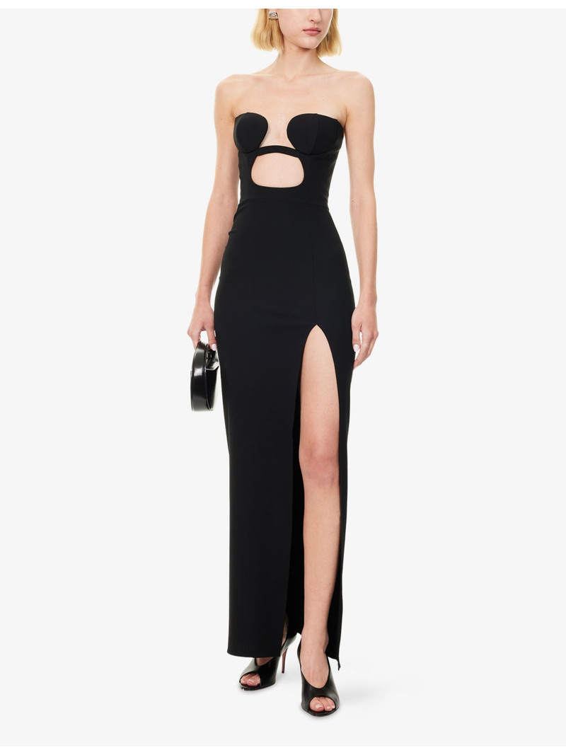 NENSI DOJAKA Padded-Bra Strapless Woven Maxi Dress outlook