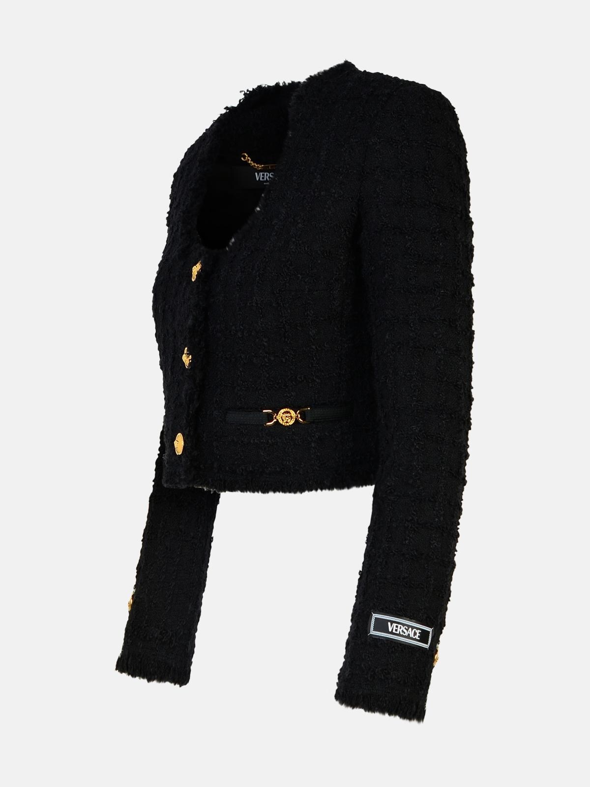 【関税＆送料込み】Versace Black Mohair Blend Jacket VERSACE BLACK MOHAIR BLEND JACKET | lungolivigno | REVERSIBLE