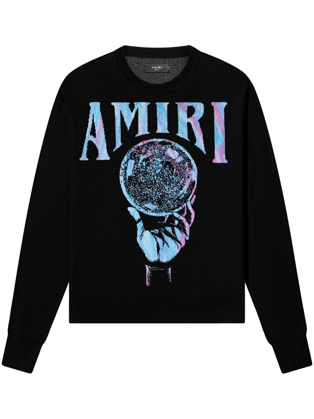 crystal ball print long-sleeve sweatshirt - 1