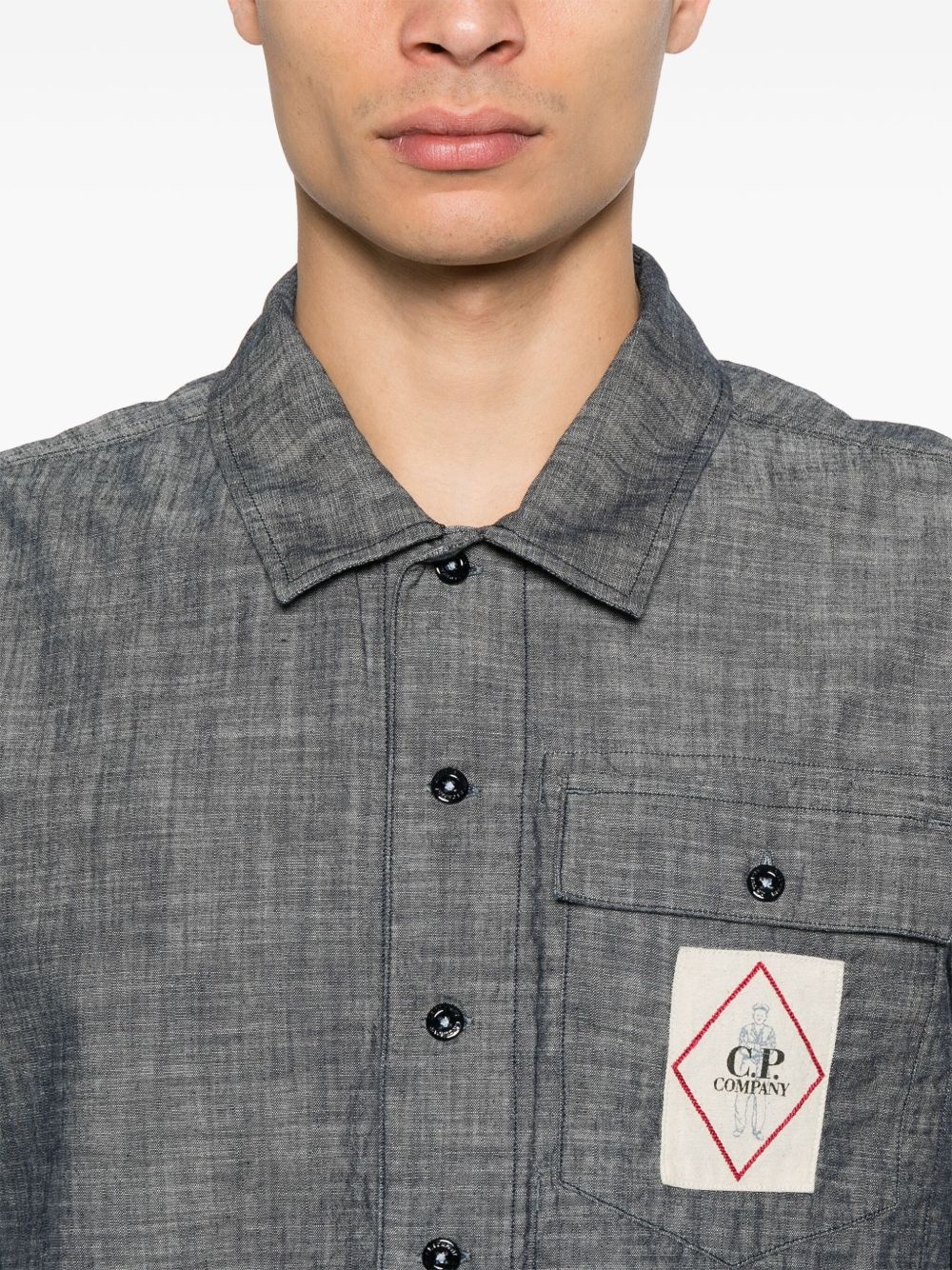 logo-patch shirt - 5
