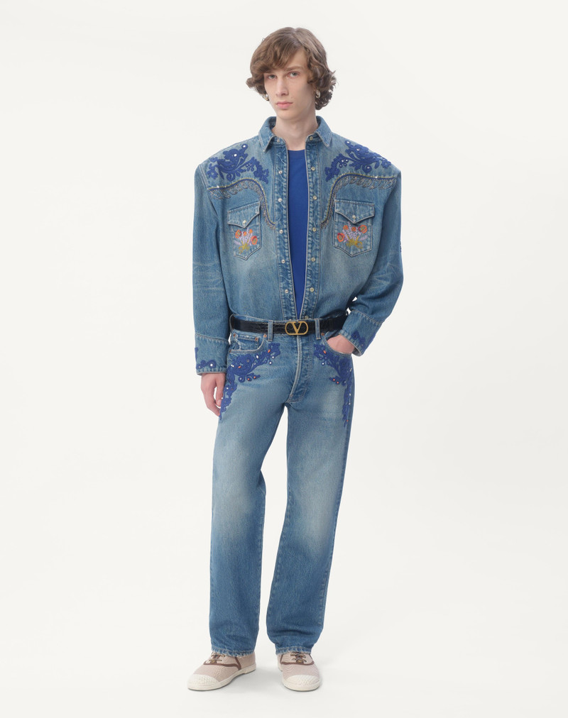 Valentino DENIM SHIRT WITH EMBROIDERY AND BEADS outlook