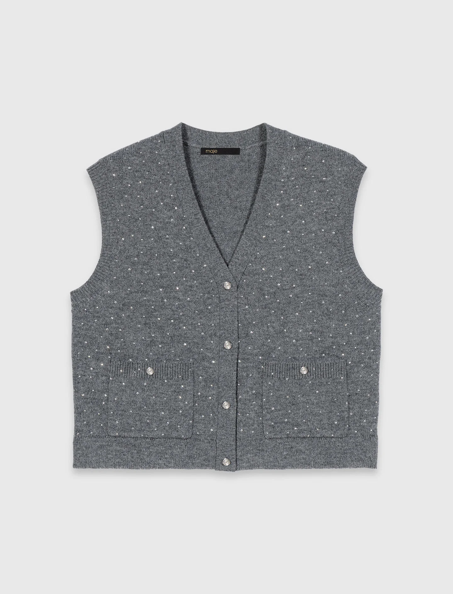 Rhinestone knit top - 1