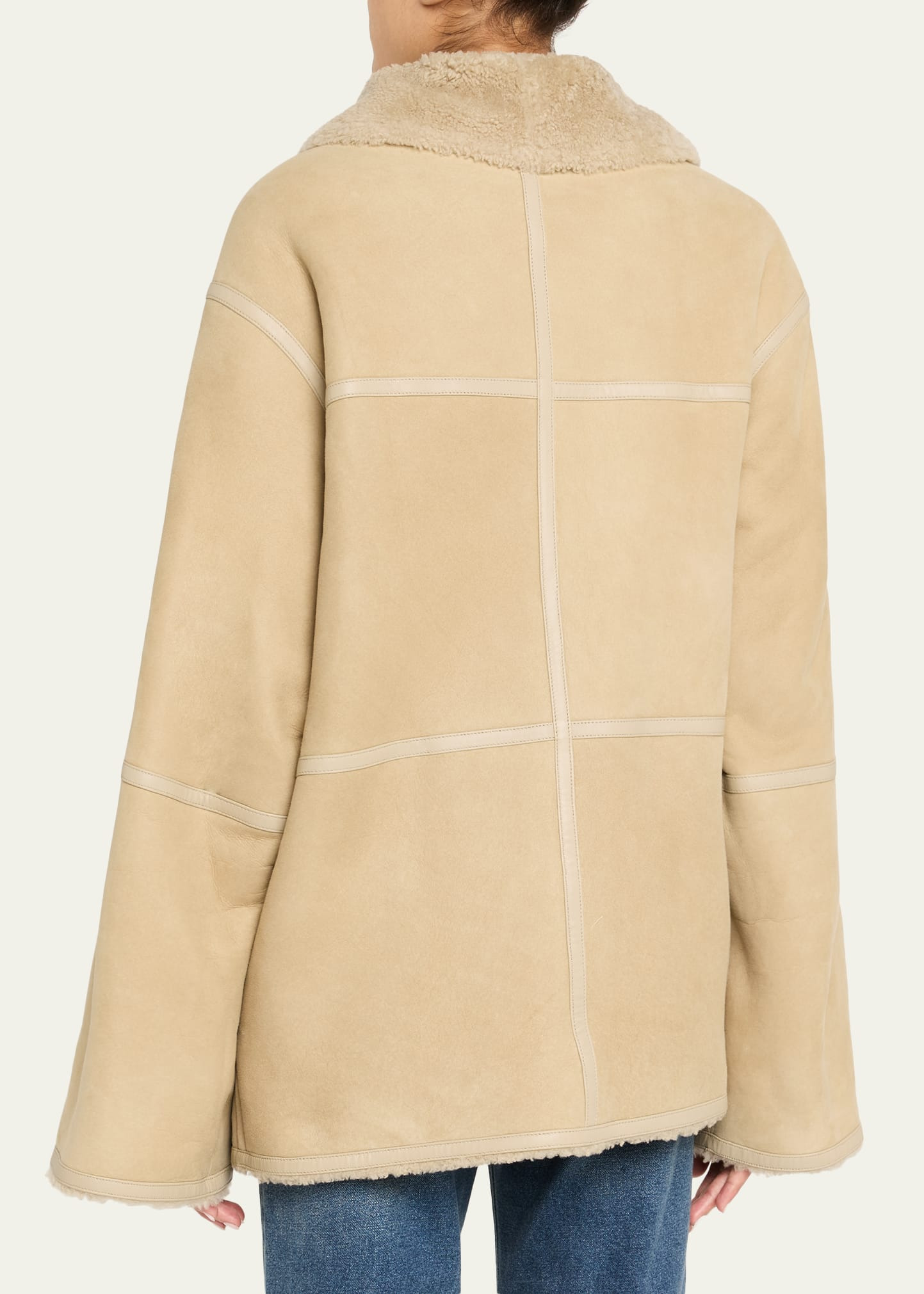 Short Suede Merino Lambskin Coat - 3