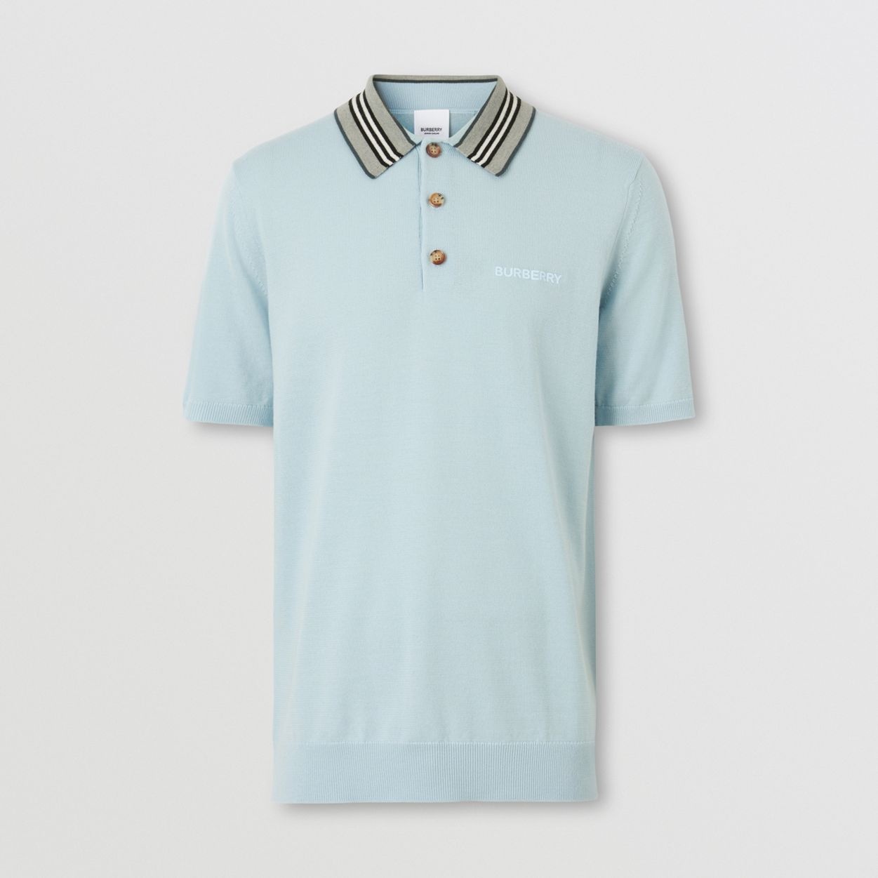 Icon Stripe Detail Wool Polo Shirt - 1