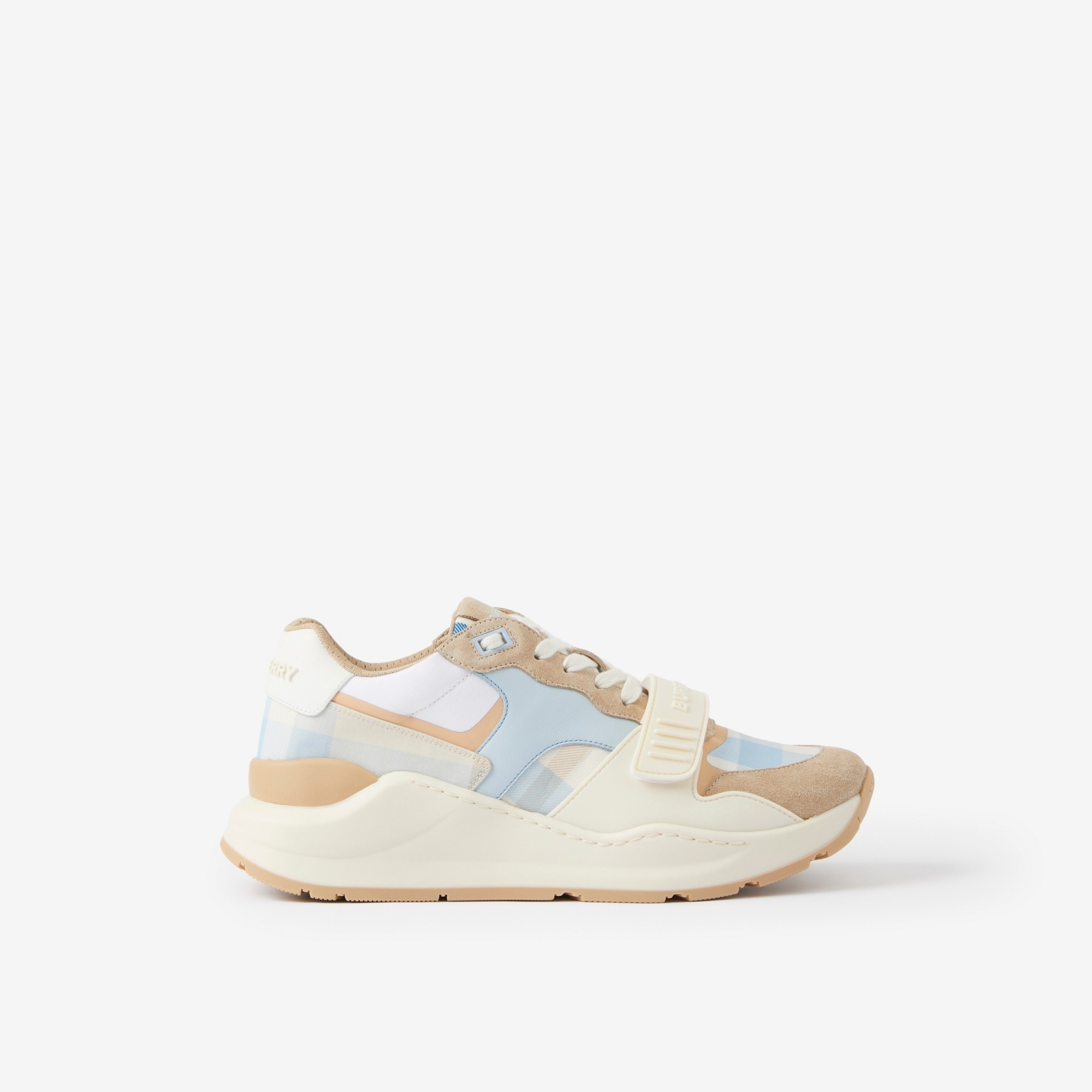 Check, Suede and Leather Sneakers - 1