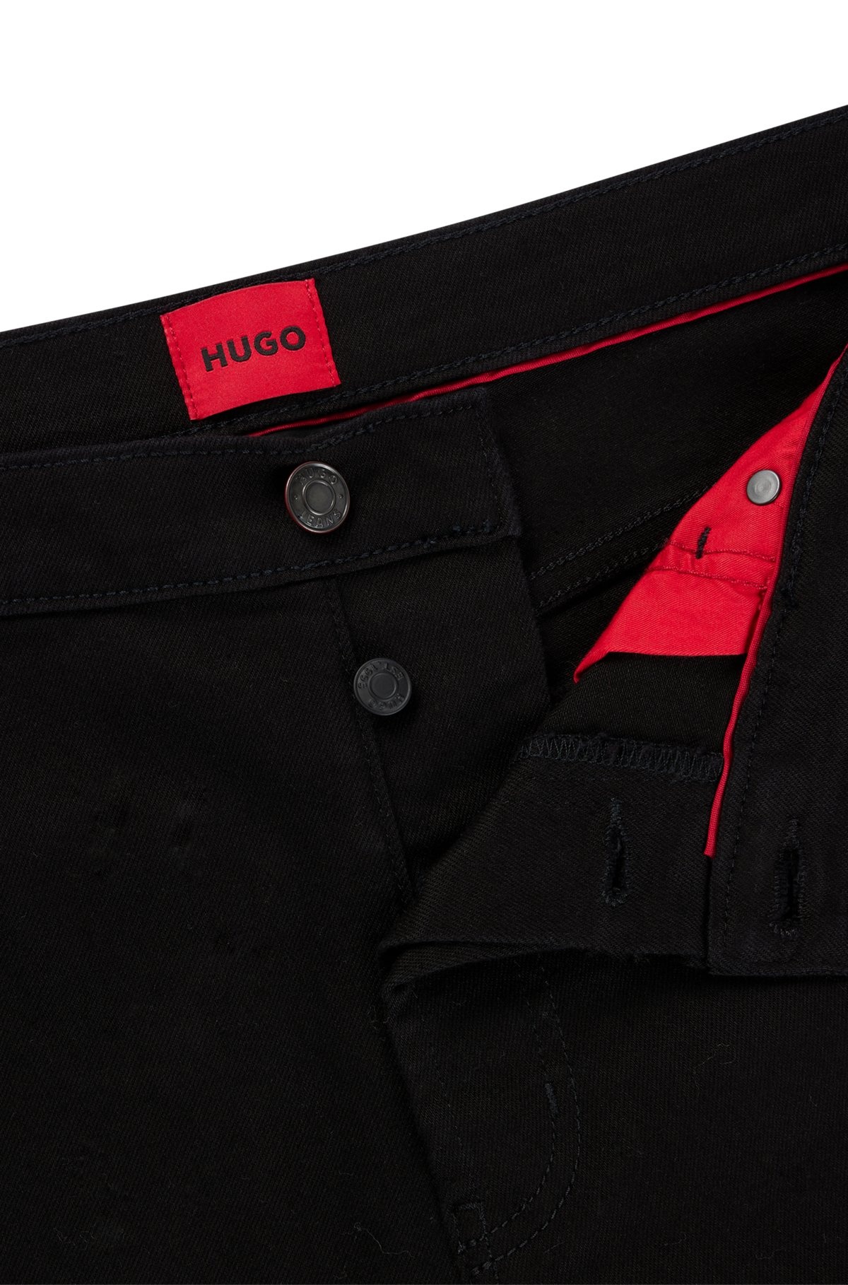 TAPERED-FIT JEANS IN BLACK-BLACK STRETCH DENIM - 6