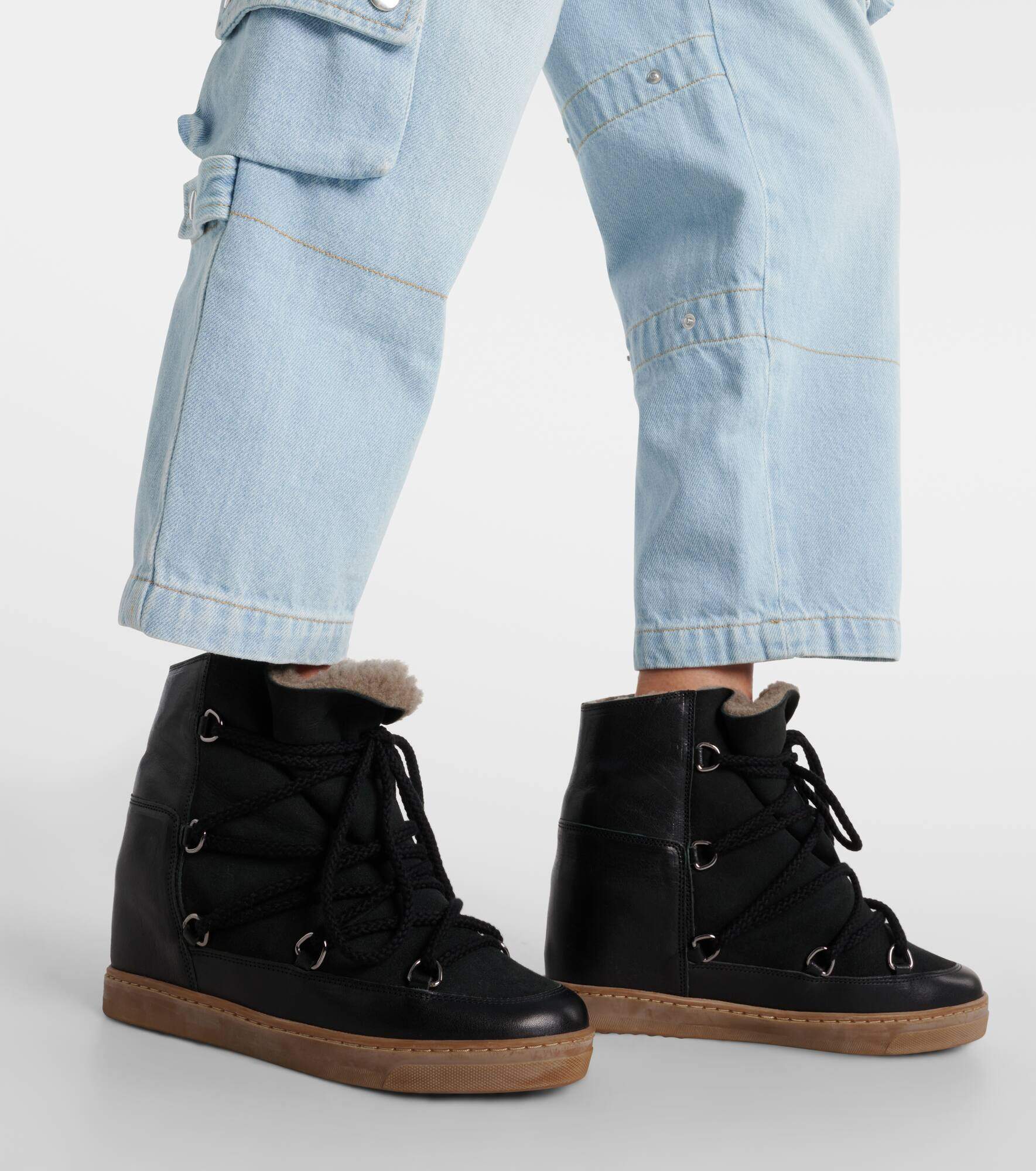 Nowles shearling-trimmed leather ankle boots - 4