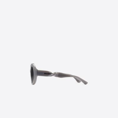 BALENCIAGA Twist Round Sunglasses  in Grey outlook