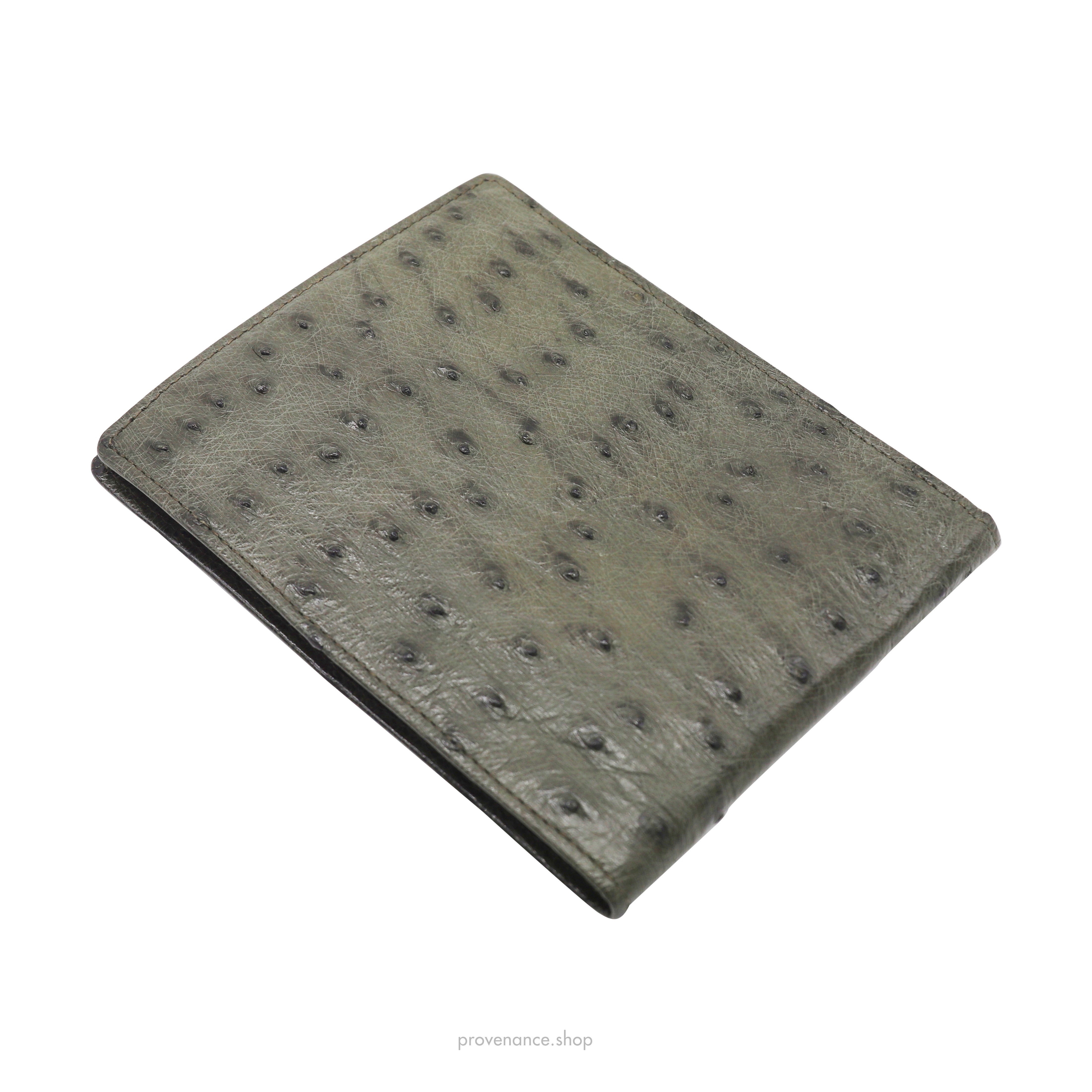 Gucci Ostrich Bifold Wallet - Olive - 4