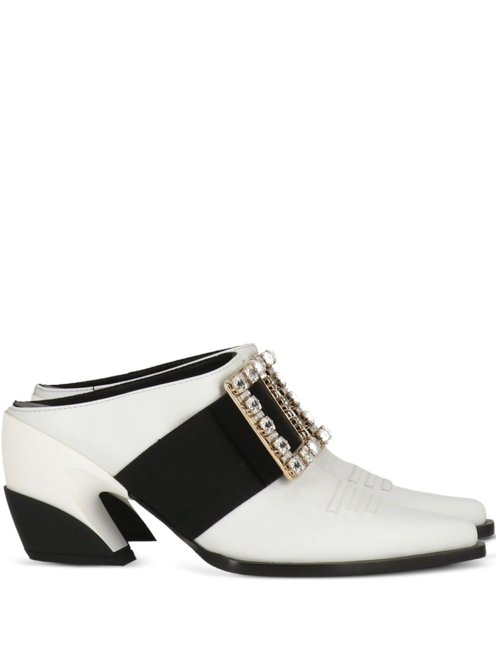 85mm Viv Tex leather mules - 1