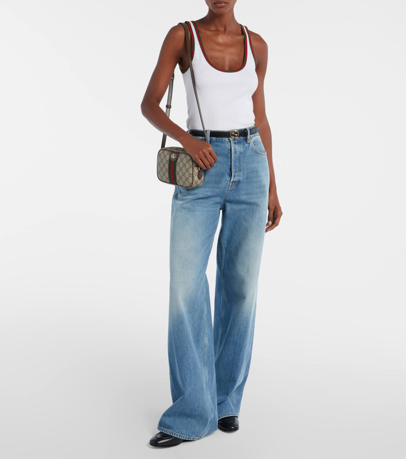 GUCCI Ophidia Small leather-trimmed crossbody bag outlook