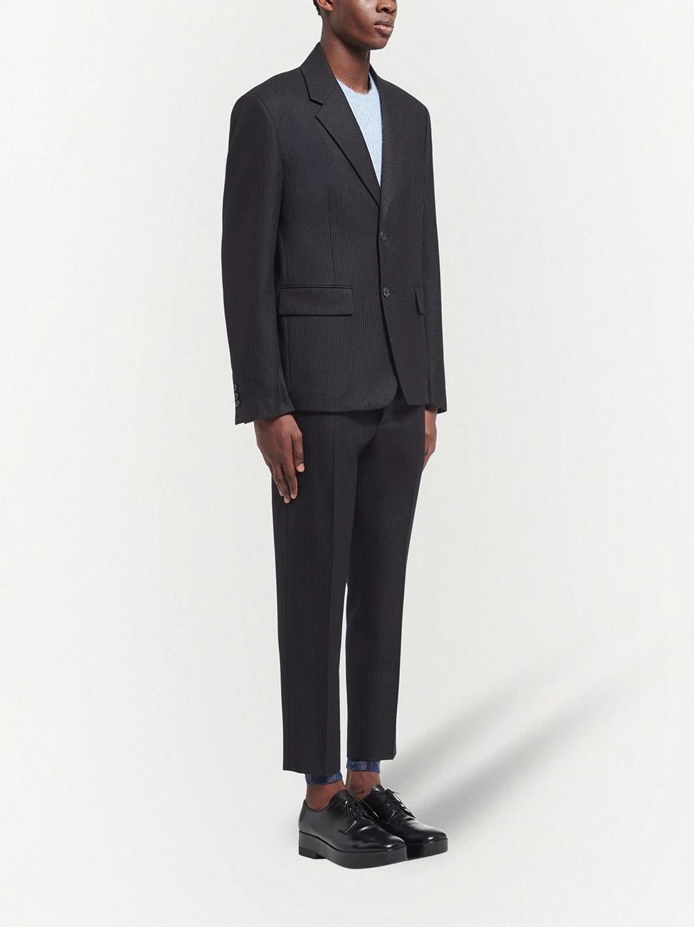 single-breasted wool suit jacket - 3