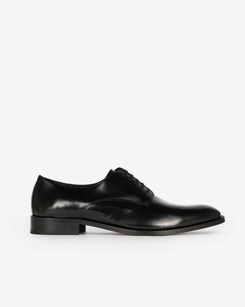 BLACK LEATHER DERBIES - 1