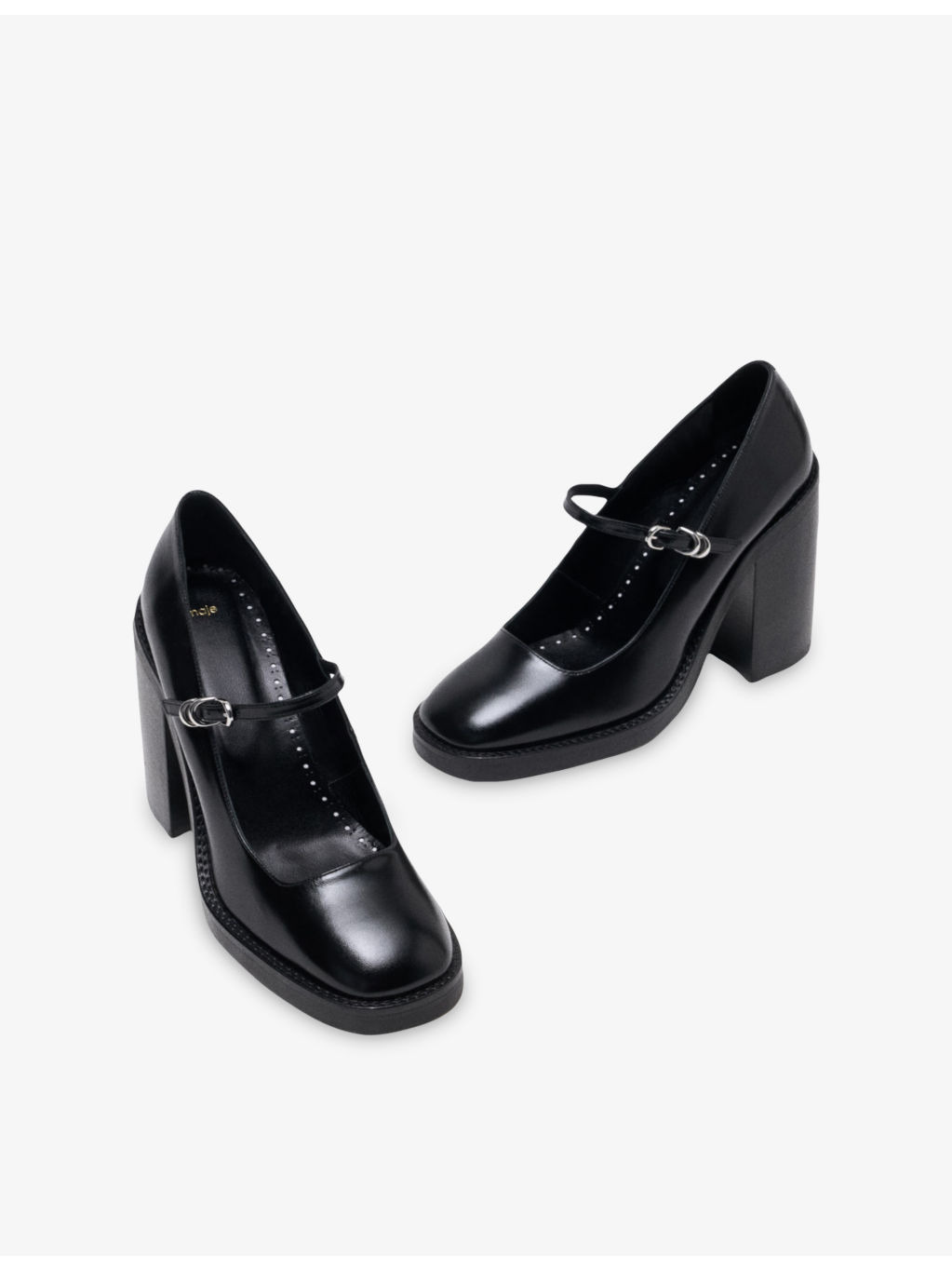 Heeled Leather Mary-Jane Pumps - 2