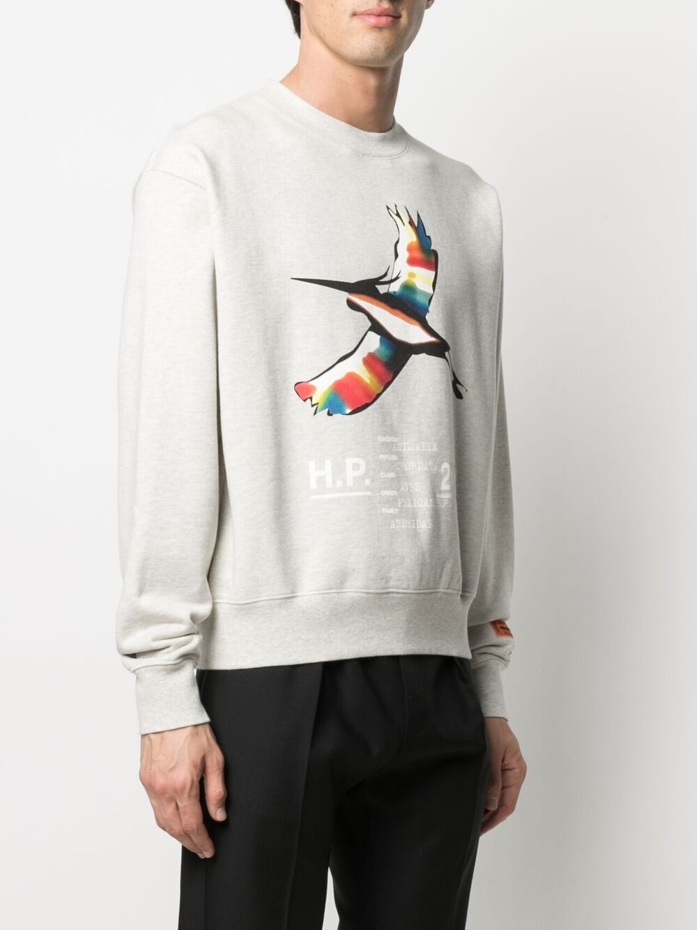 Rainbow print crew-neck sweatshirt - 3