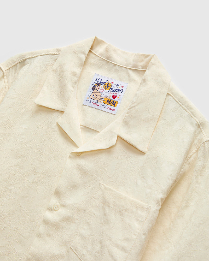 "Jungle Jacquard" Aloha Shirt in White 4
