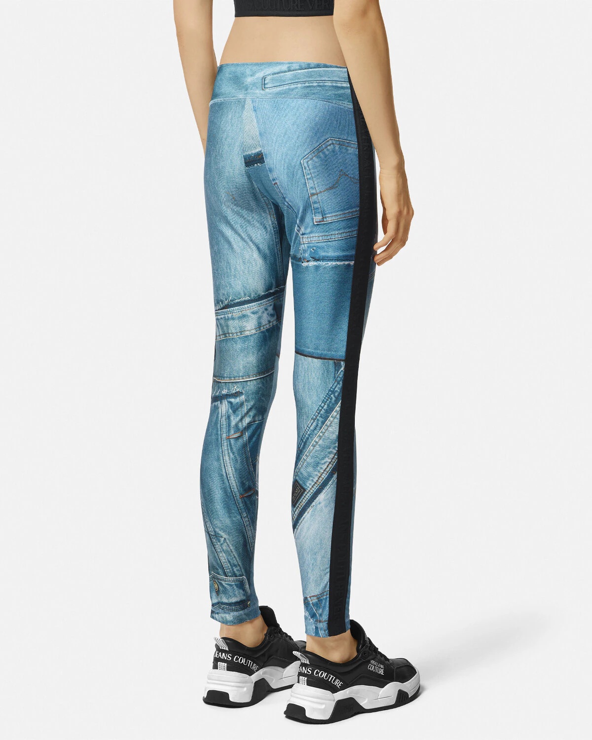 Patchwork Denim Leggings - 5