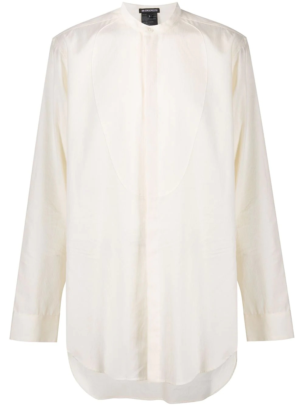 loose band collar shirt - 1