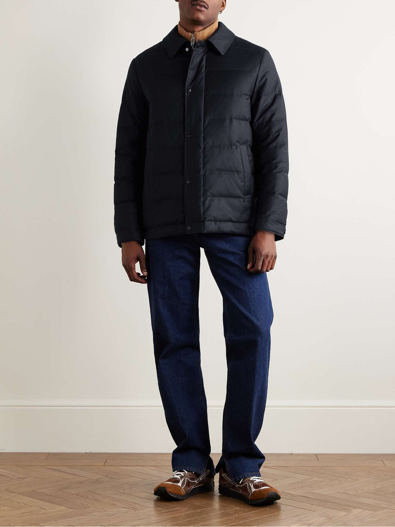 Yves Salomon Quilted Green Storm System® Wool and Silk-Blend Twill Down Jacket outlook