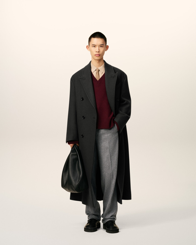 AMI Paris BLACK WOOL DOUBLE BREASTED LONG COAT outlook
