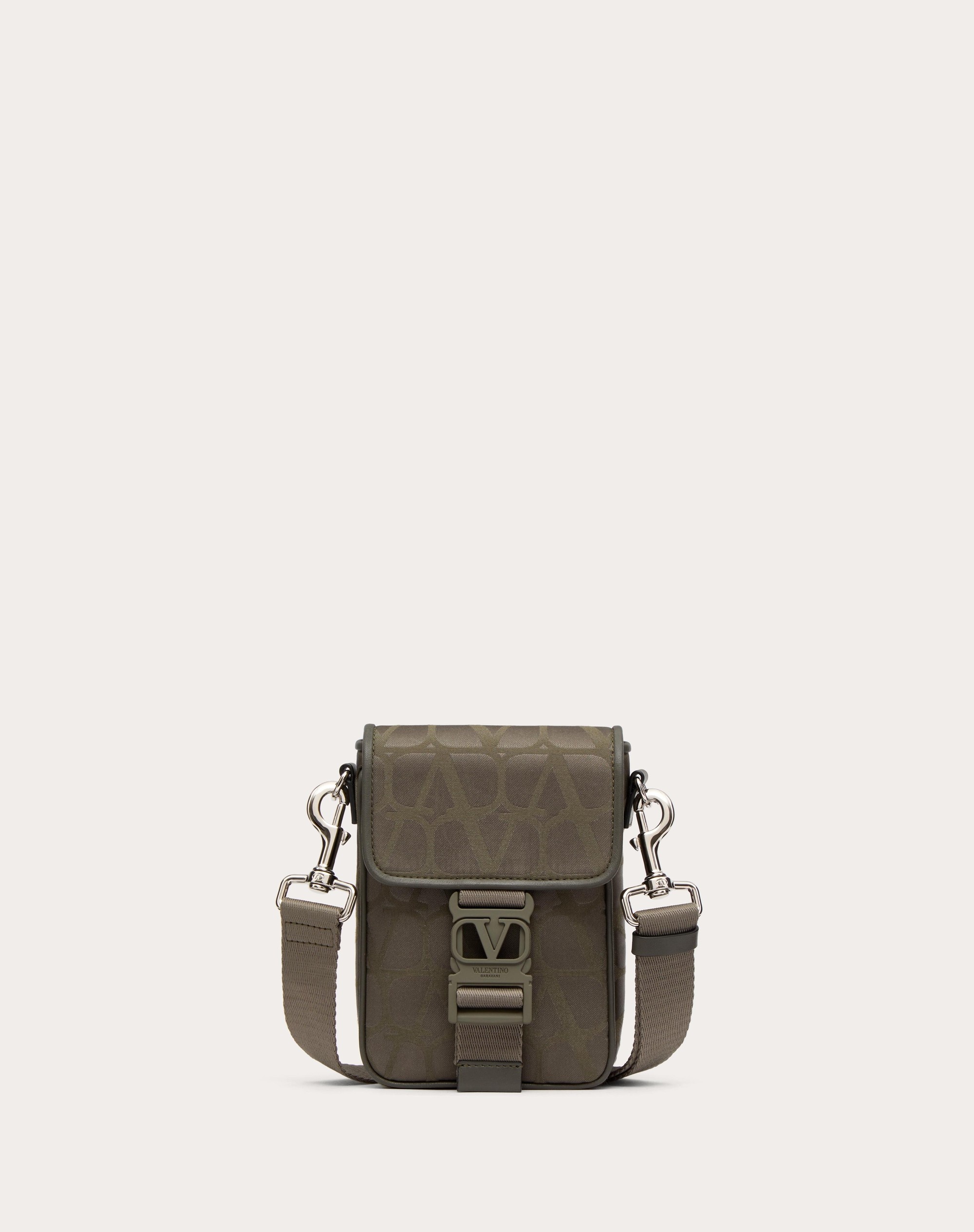 TOILE ICONOGRAPHE SHOULDER BAG IN TECHNICAL FABRIC WITH LEATHER DETAILS - 1