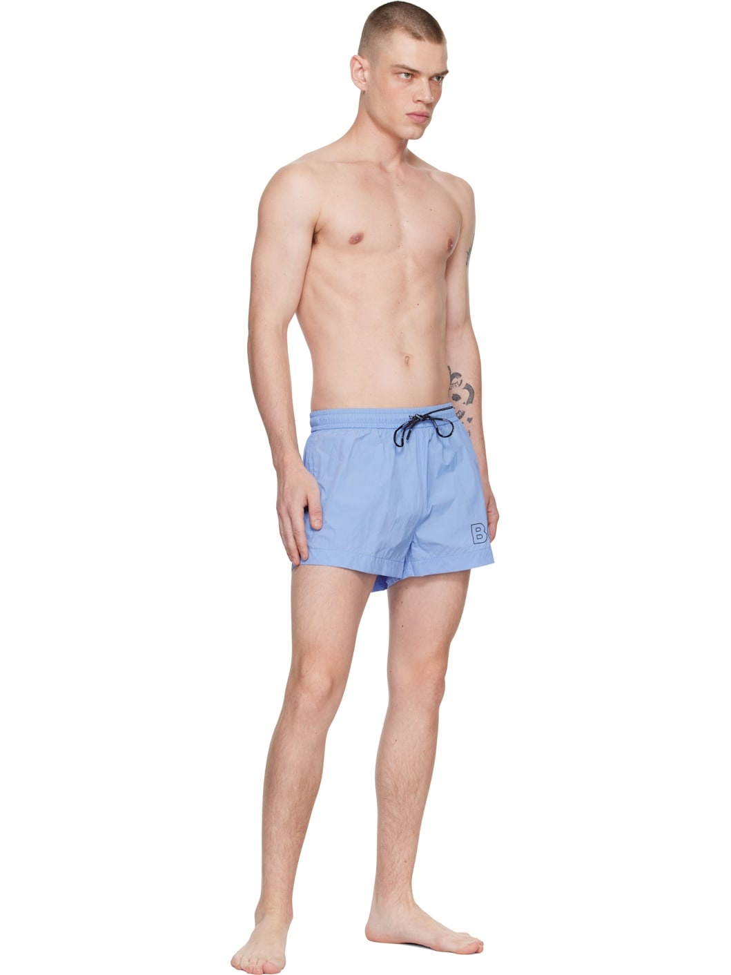 Blue Outline Swim Shorts - 4
