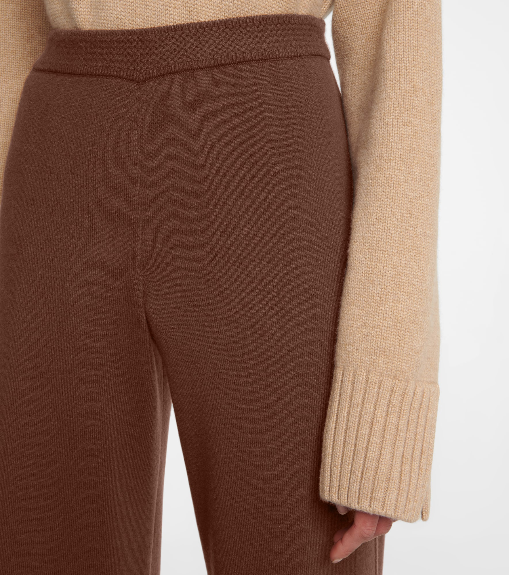 Lex wide-leg cashmere pants - 4