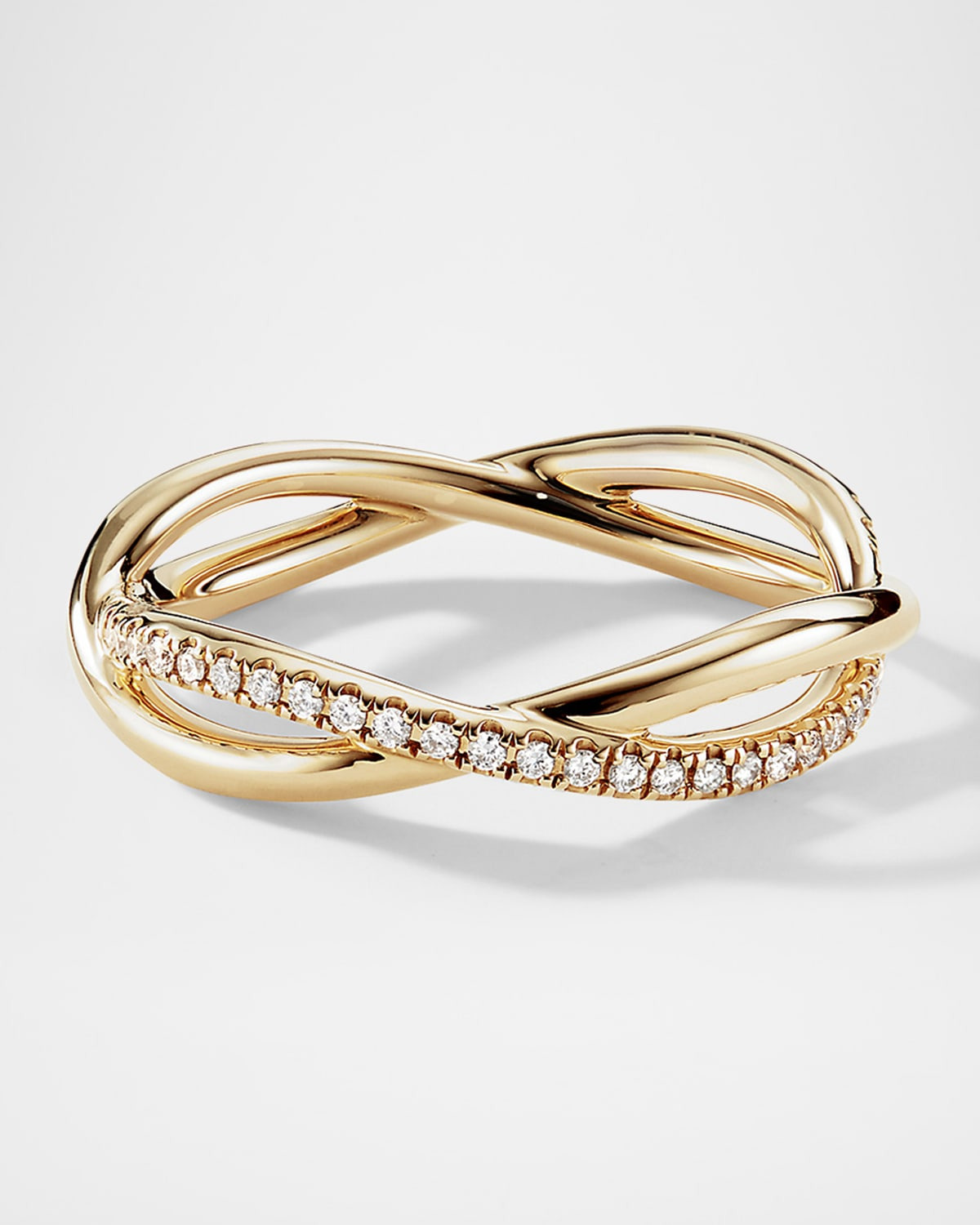 DY Infinity Band Ring with Diamonds in 18K Gold, 4.18mm - 1