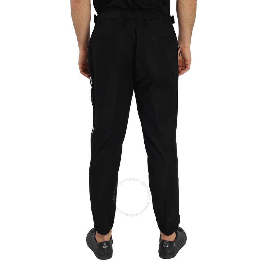 Moncler Men's Black Stretch Cotton Striped Trousers - 5
