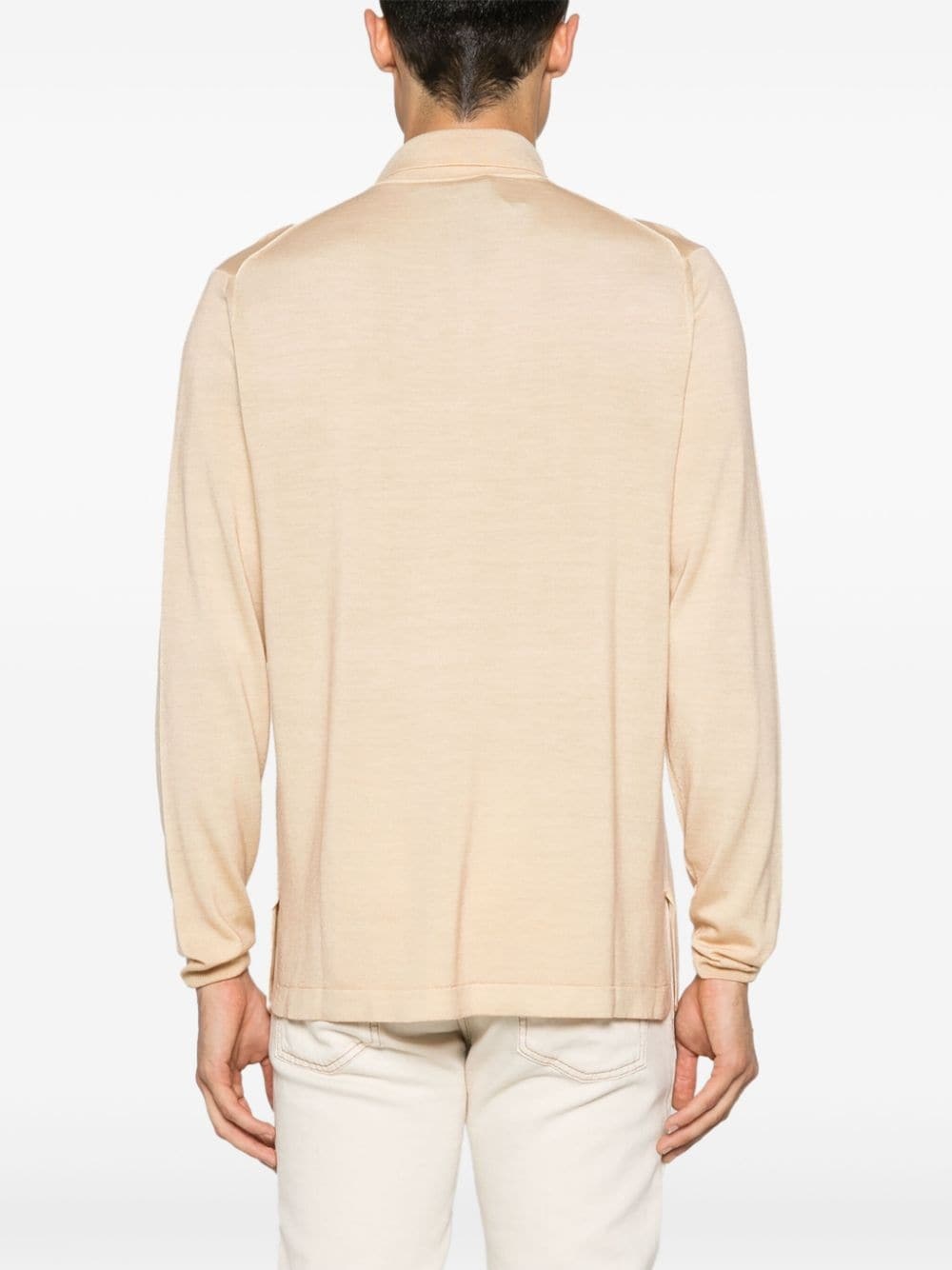 polo-collar cardigan - 4