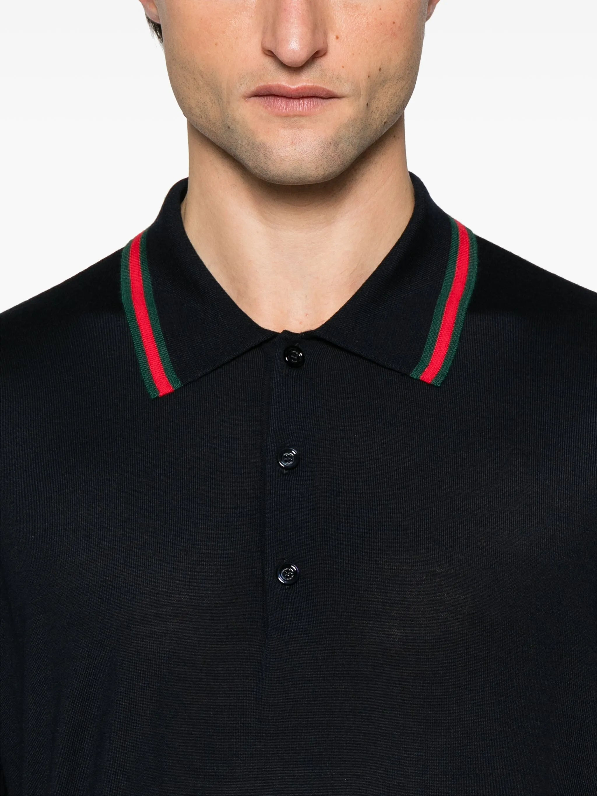 Web-trim Knitted Polo Shirt - 3